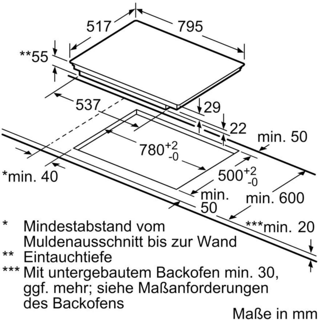 BOSCH Flex-Induktions-Kochfeld von SCHOTT CERAN® »PVS845FB5E«, PVS845FB5E