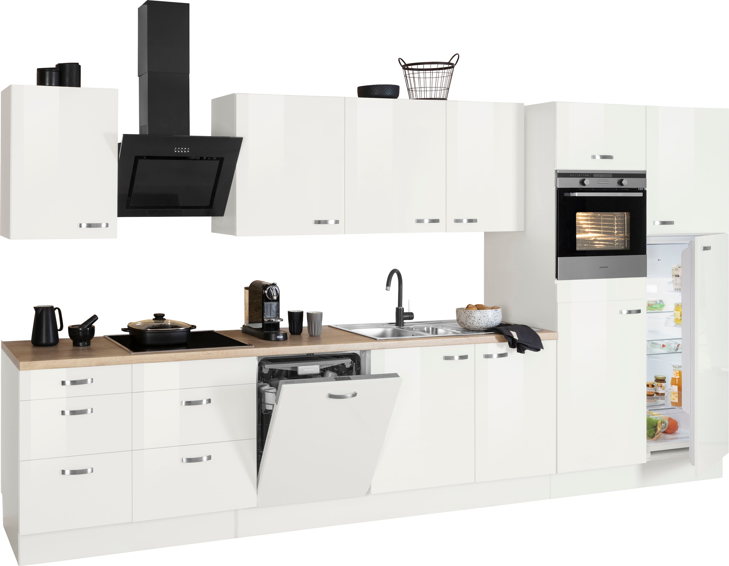 OPTIFIT Küchenzeile »Cara, 400 mit auf HANSEATIC-E-Geräten, Induktions-Kochfeld, bestellen Raten Breite cm,«, Soft-Close-Funktion