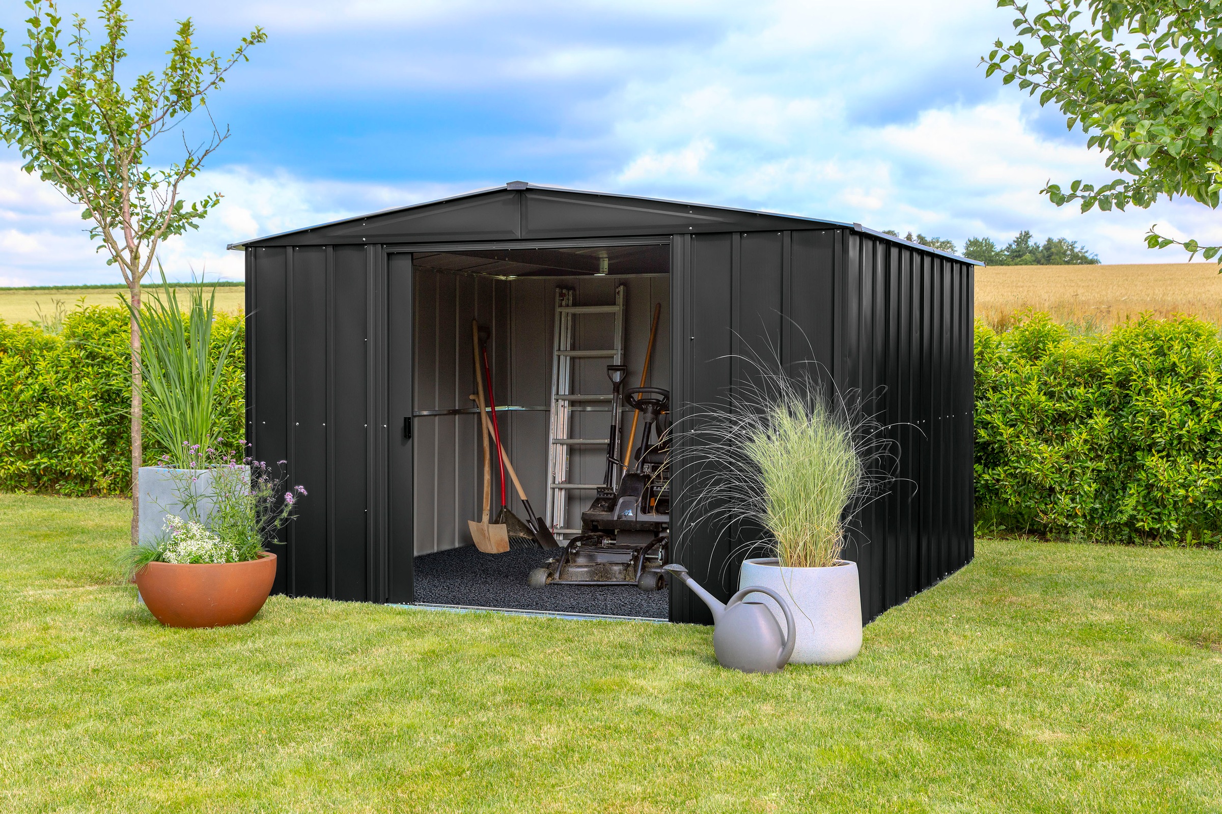 SPACEMAKER Gerätehaus, stabile Stahlblechkonstruktion, 8,5 m²