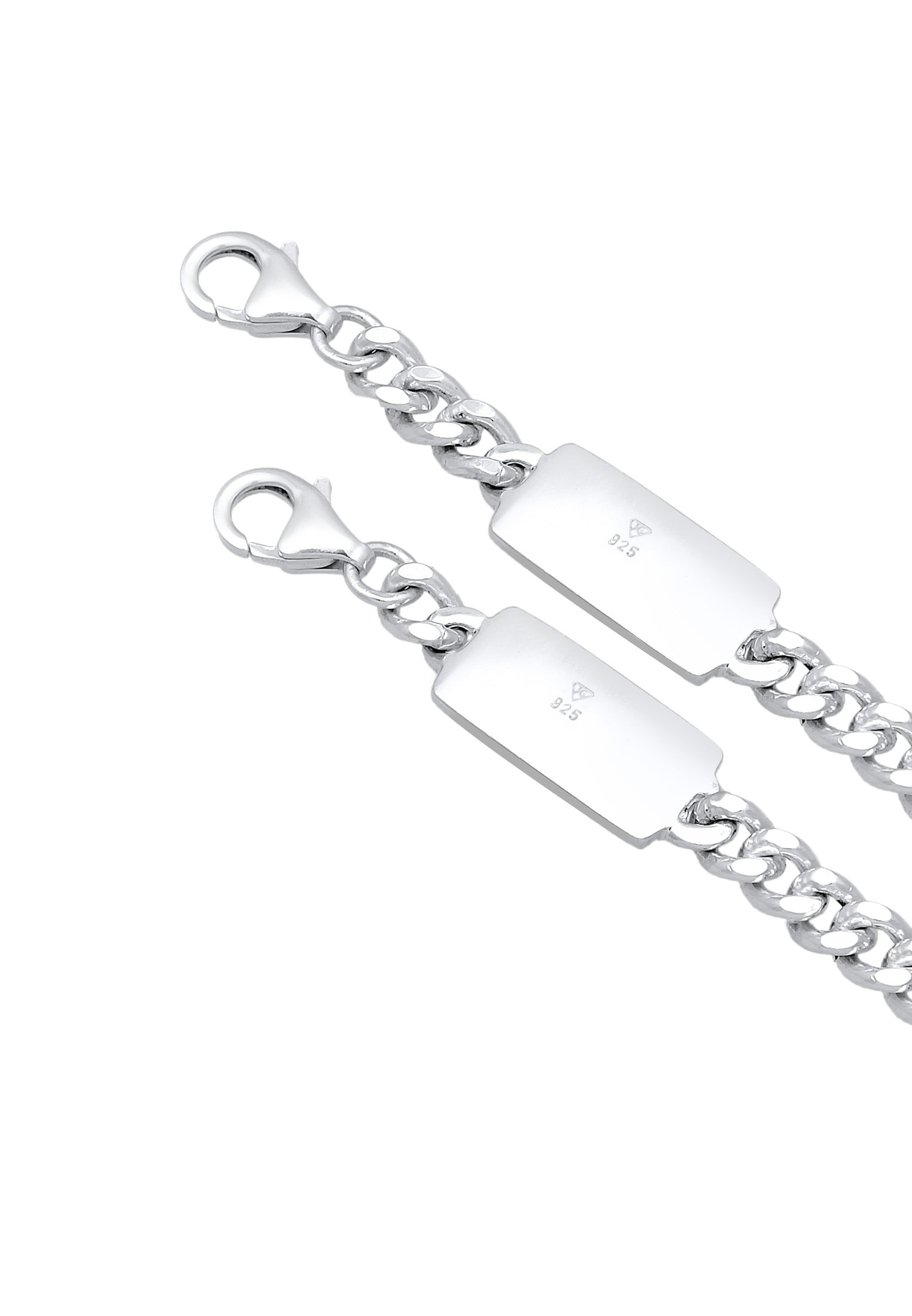 Kuzzoi Ketten und Armband Set »Schmuckset Panzerketten Armband und Kette Basic 925 Silber« ()