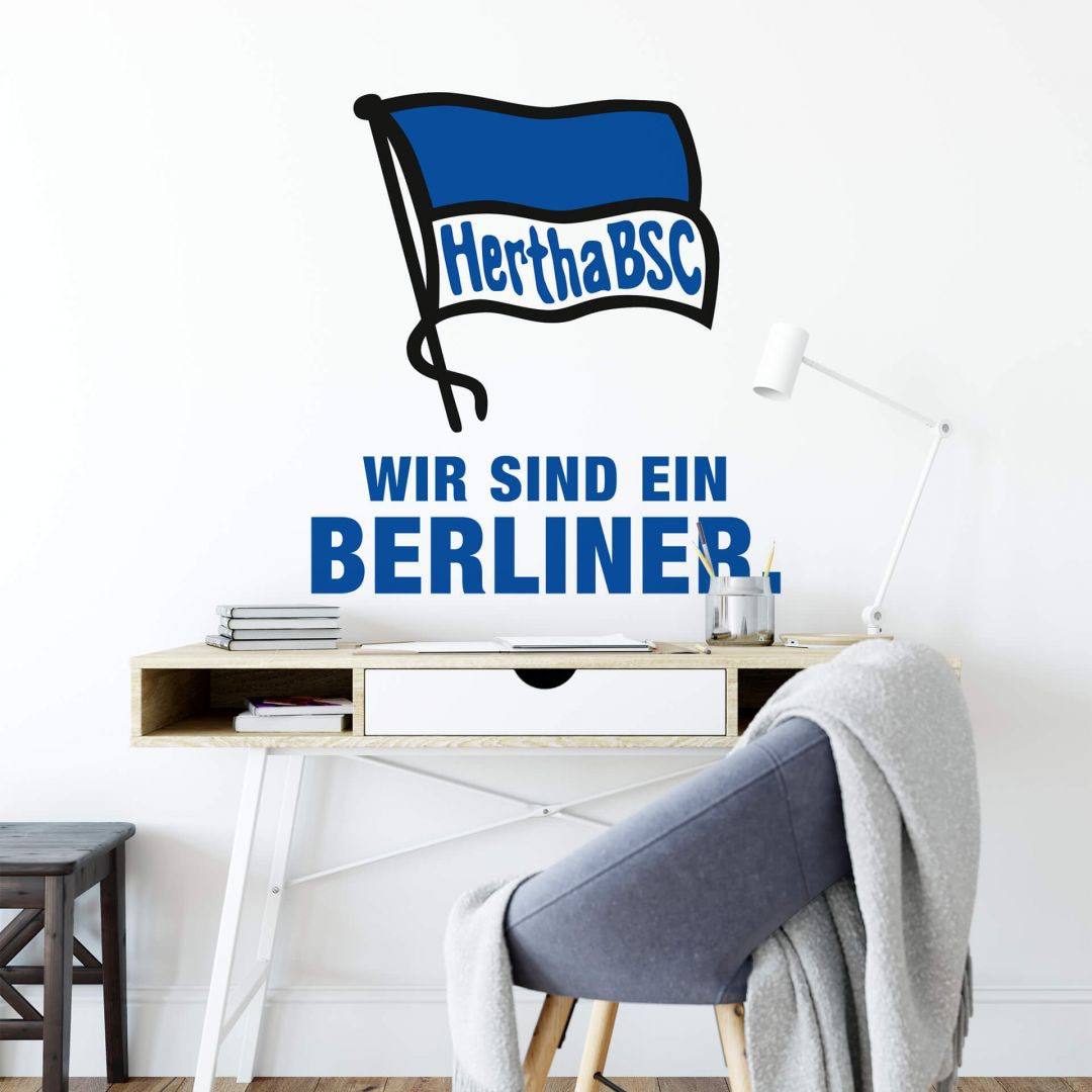 Schriftzug«, (1 »Hertha Rechnung BSC Wall-Art kaufen auf St.) Logo Wandtattoo