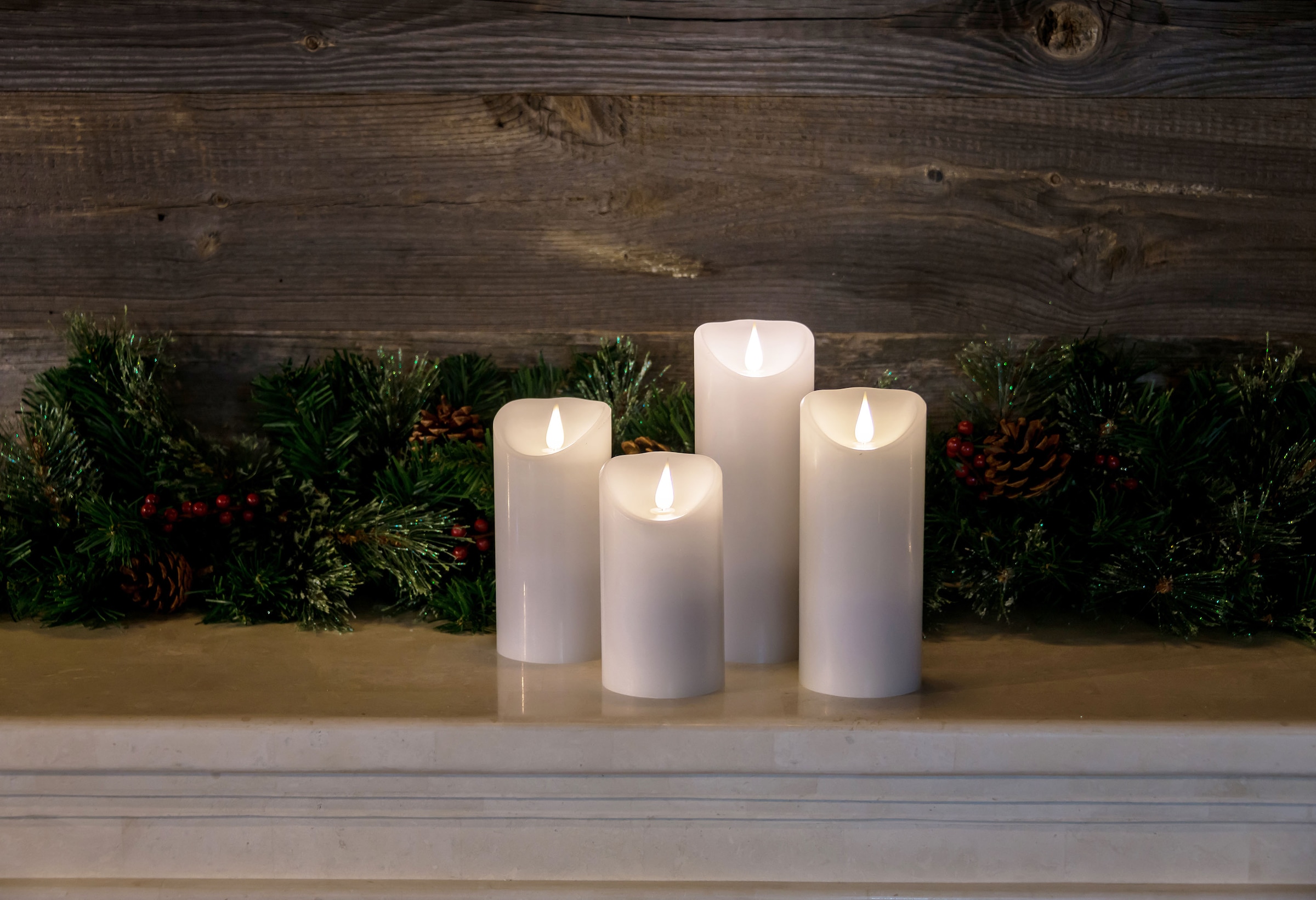 KONSTSMIDE LED-Kerze »Weihnachtsdeko«, cm Echtwachskerze, mit Flamme, 3D Ø 15,5 Höhe: cm, bequem LED 7,5 kaufen weiß