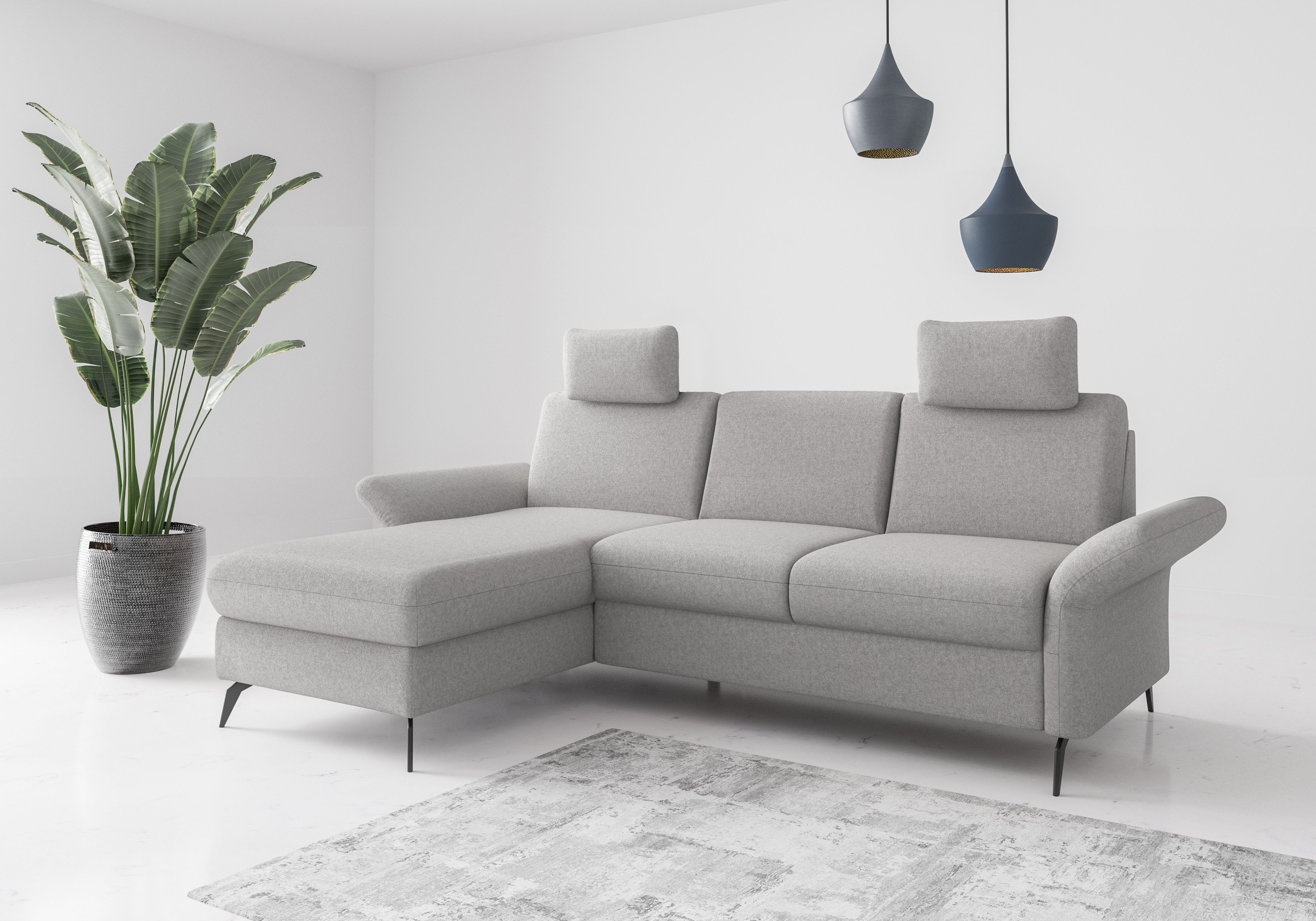 OTTO home Ecksofa "Rochelle" wahlweise mit Schlaffunktion, Bettkasten und Armteilverstellung