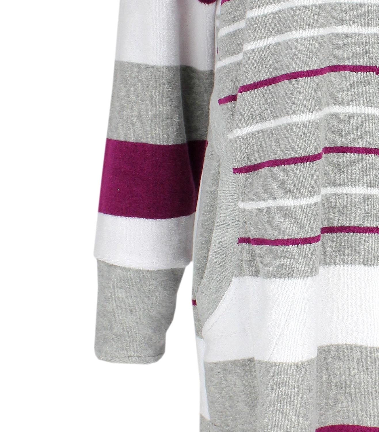 AQUARTI Damenbademantel »Bademantel Aquarti Damen Frottee Bademantel Gestreift mit Kapuze«