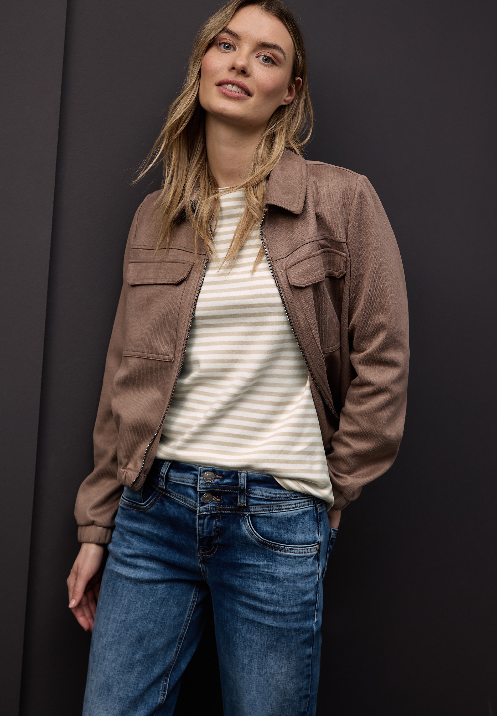 STREET ONE Langarmshirt in Streifen-Optik