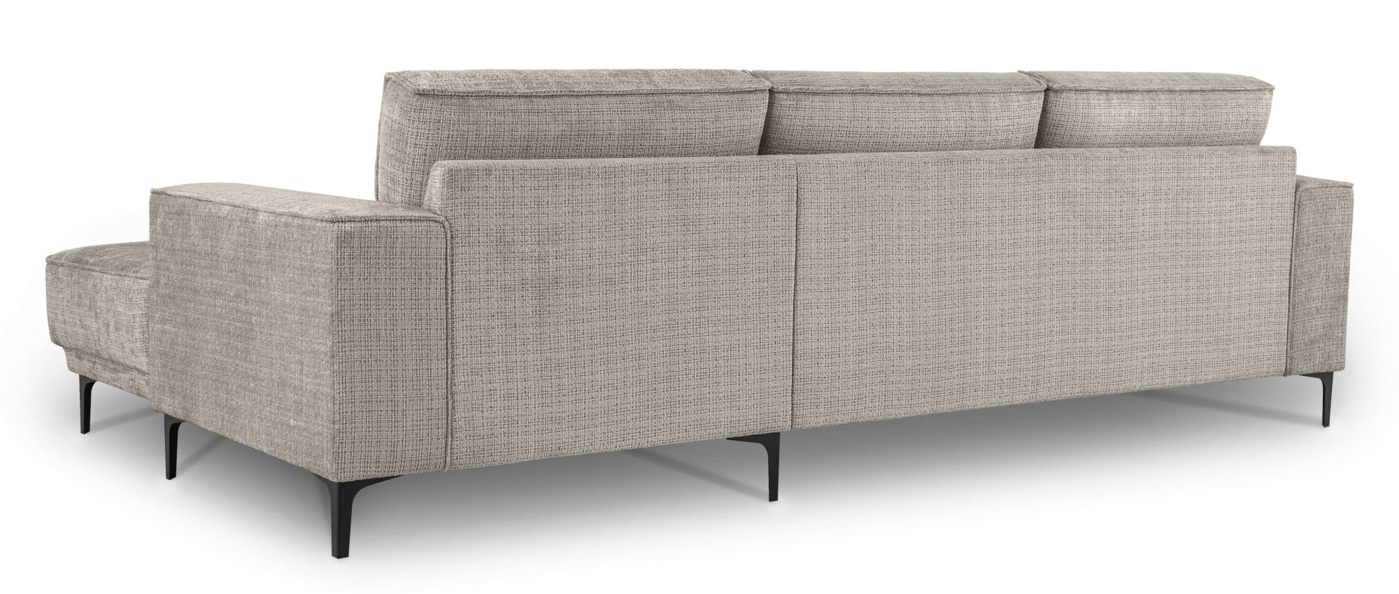 Places of Style Ecksofa »Polsterecke Oland, Struktur, Flachgewebe, Luxus-Microfaser, Boucle«, L-Form, 280 cm, Wellenunterfederung, Skandi-Design, Metallfüße