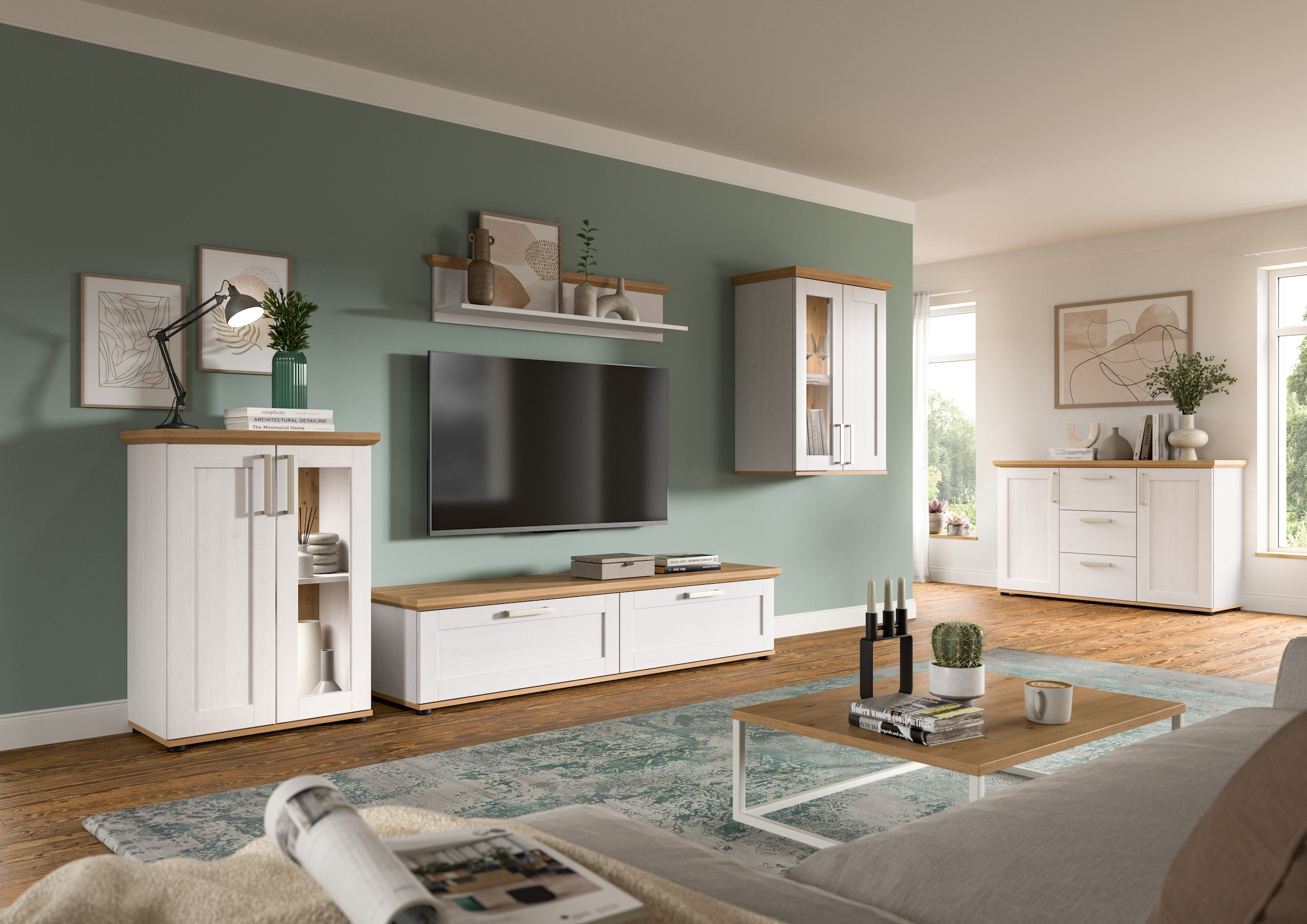 Home affaire Vitrine »Cosenza, Höhe 80 cm, 2 Türen, 2Fächer«, (1 St.), Vitrine, Höhe 88 cm, Wohnzimmer, Esszimmer