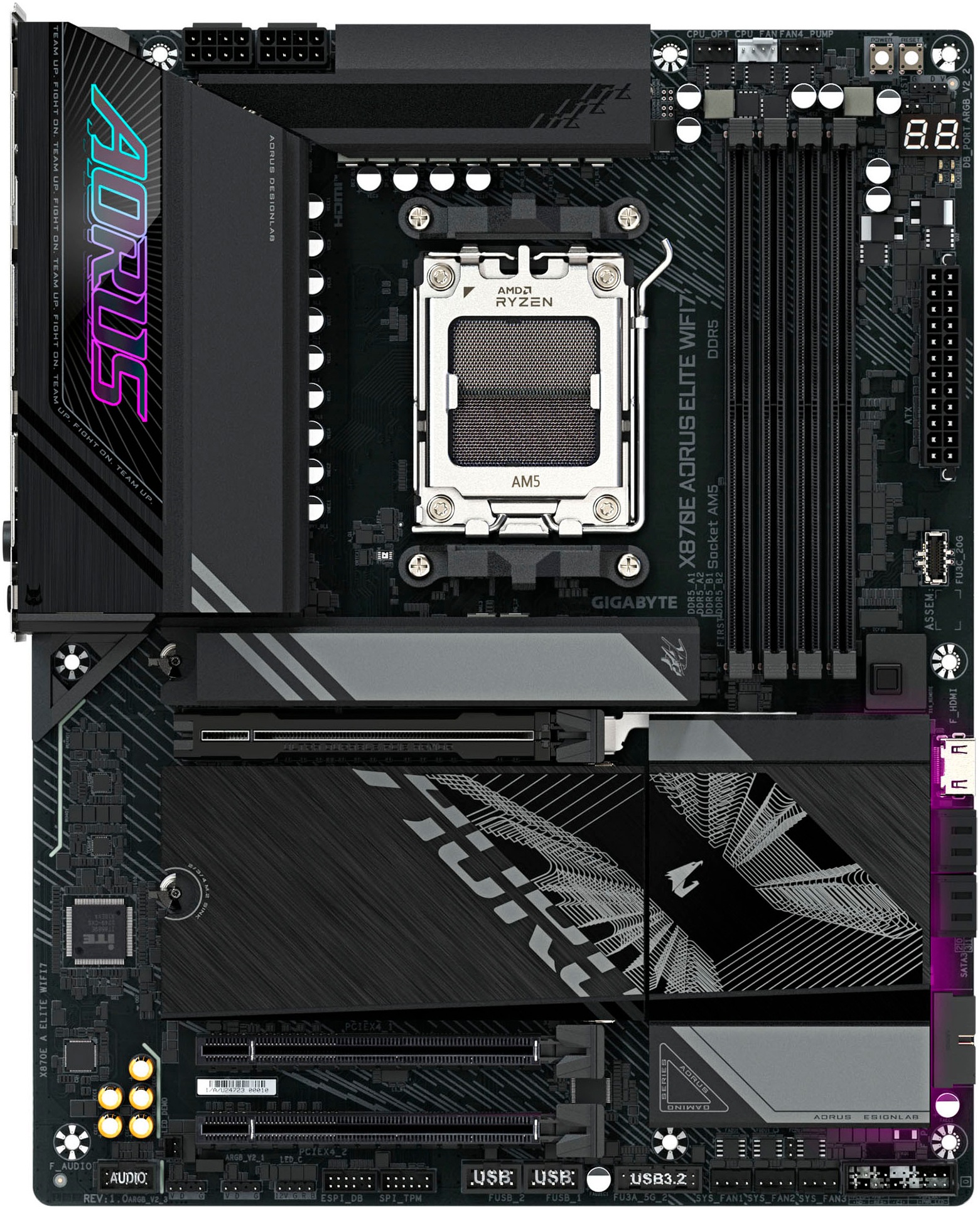 Gigabyte Mainboard »X870E AORUS ELITE WIFI7 Mainboard - Unterstützt AMD Ryzen 9000 CPUs, 1«