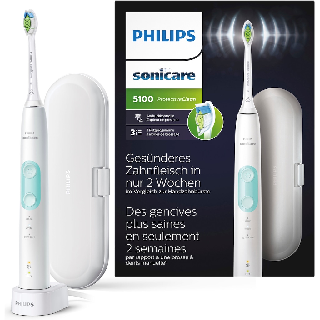 Philips Sonicare Elektrische Zahnbürste »ProtectiveClean 5100 HX6857/28«, 1 St. Aufsteckbürsten