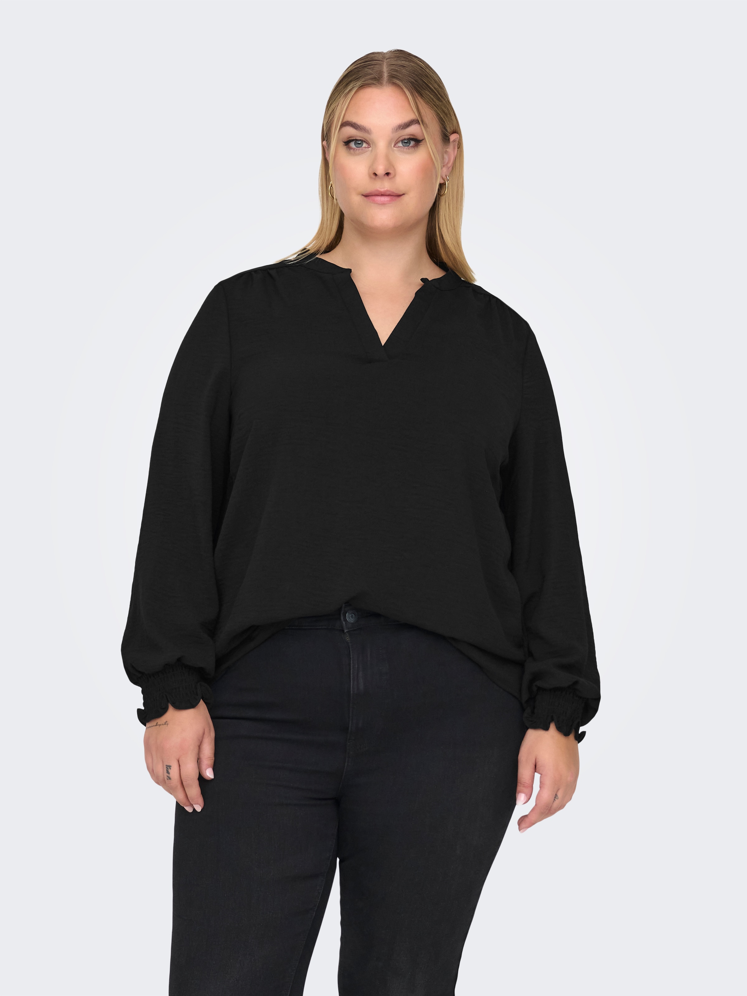 ONLY CARMAKOMA Shirtbluse »CARMETTA LIFE V-NECK TOP WVN NOOS«