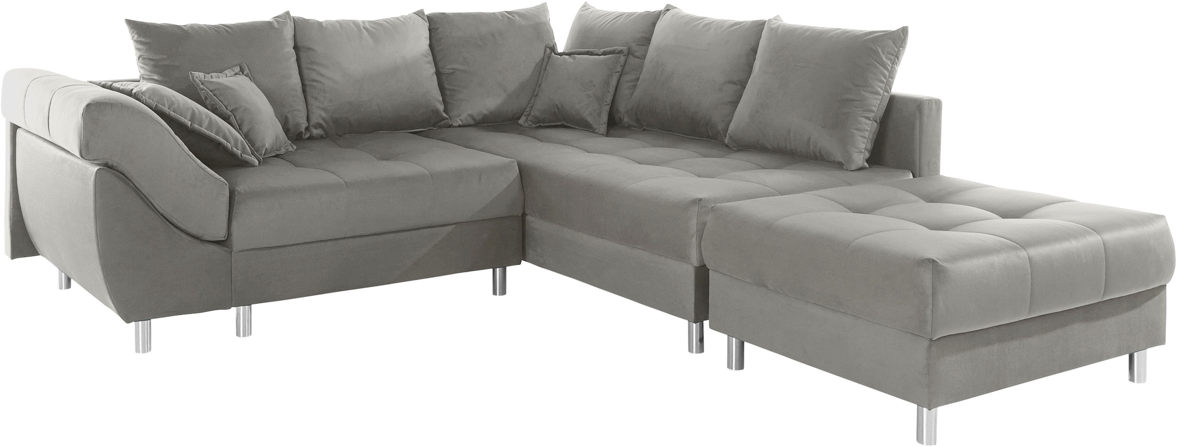 COLLECTION AB Ecksofa »(Spar-Set) Innsbruck L-Form und Hocker«, (Spar-Set), Ecksofa und Hocker, Recamiere links oder rechts montierbar