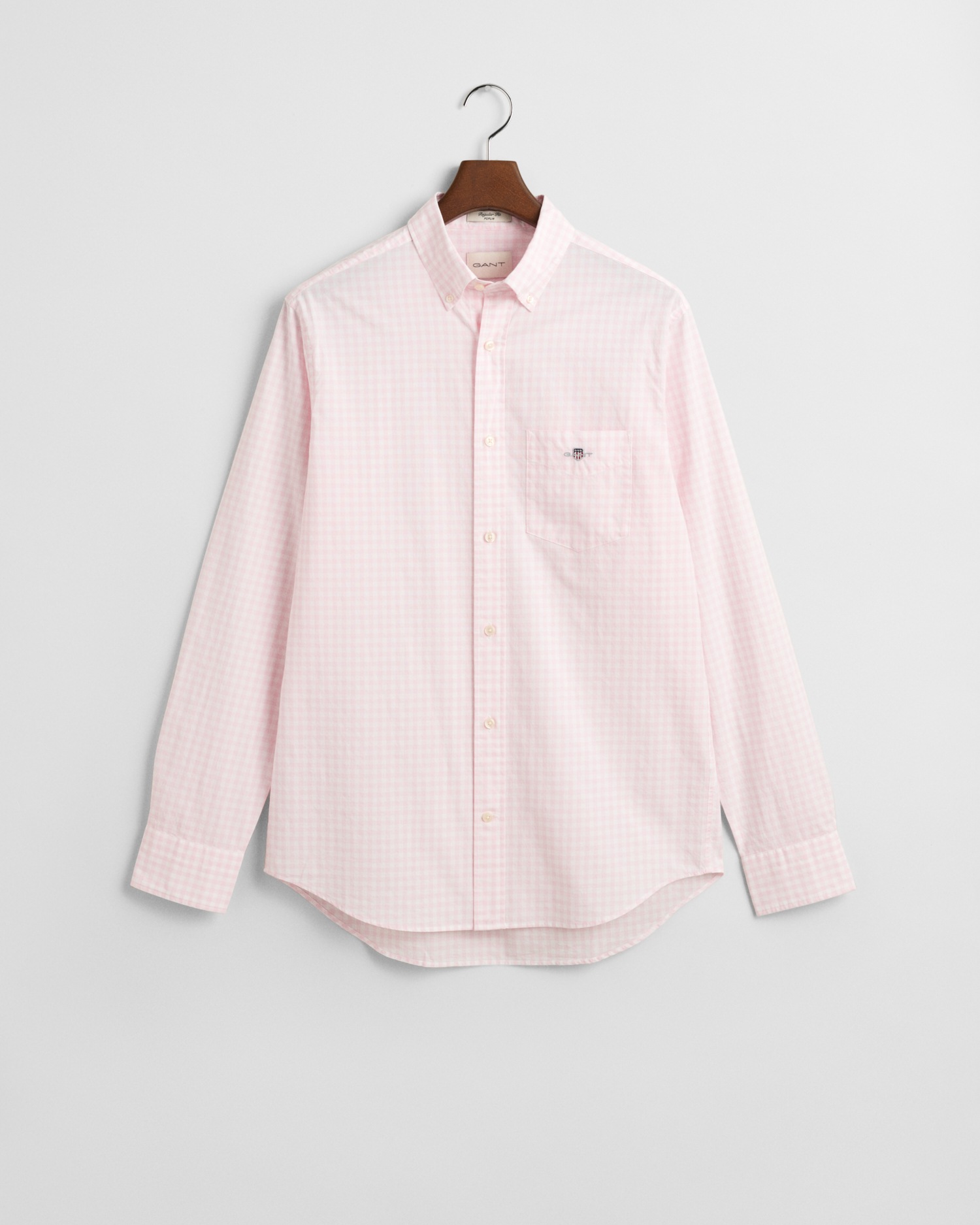 Gant Langarmhemd »REG POPLIN GINGHAM SHIRT«, mit Logostickerei auf der Brust