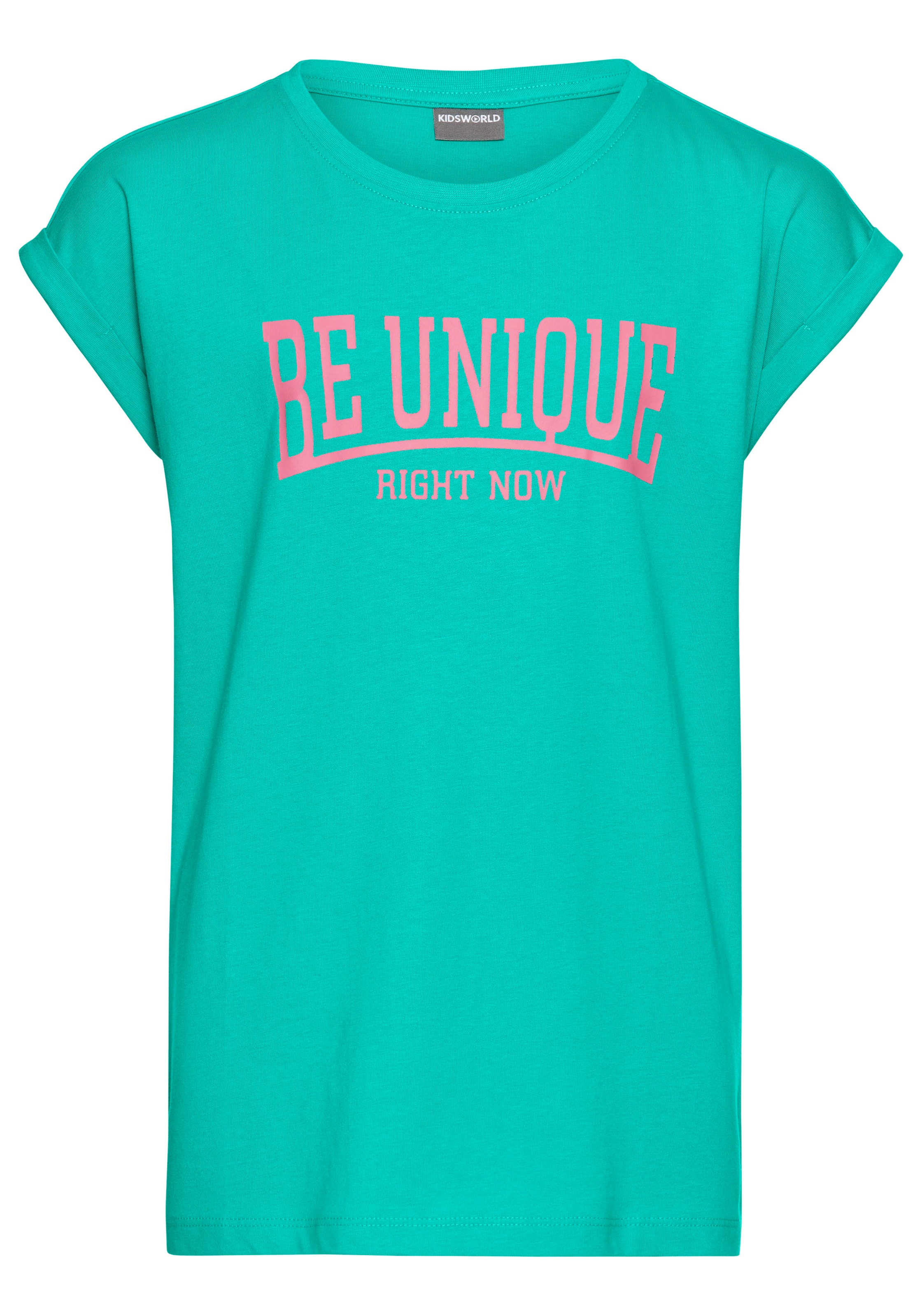 KIDSWORLD T-Shirt »Be unique - right now«, kurzärmelig, bedruckt, Rundhalsausschnitt