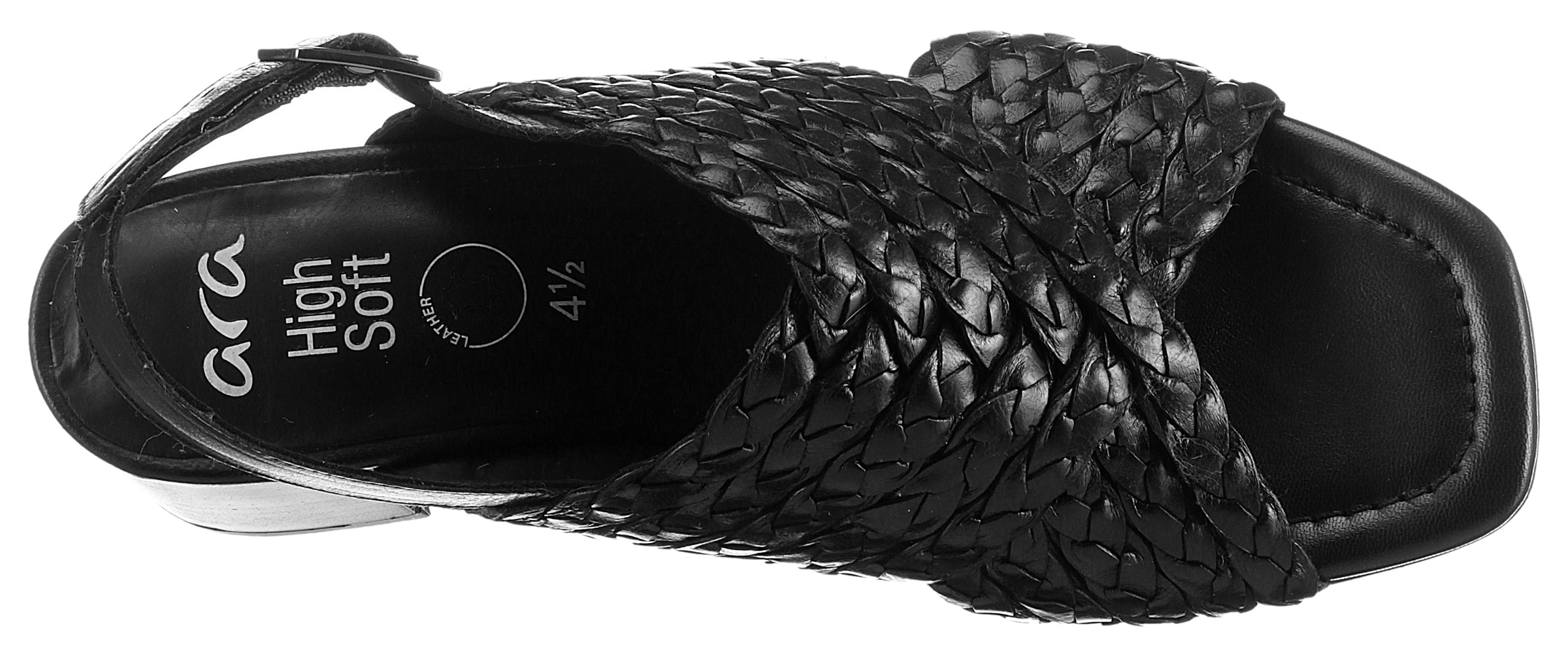 Ara Sandalette »BRIGHTON«, Sommerschuh, Sandale, Blockabsatz, in Flecht-Optik, Bequemweite G