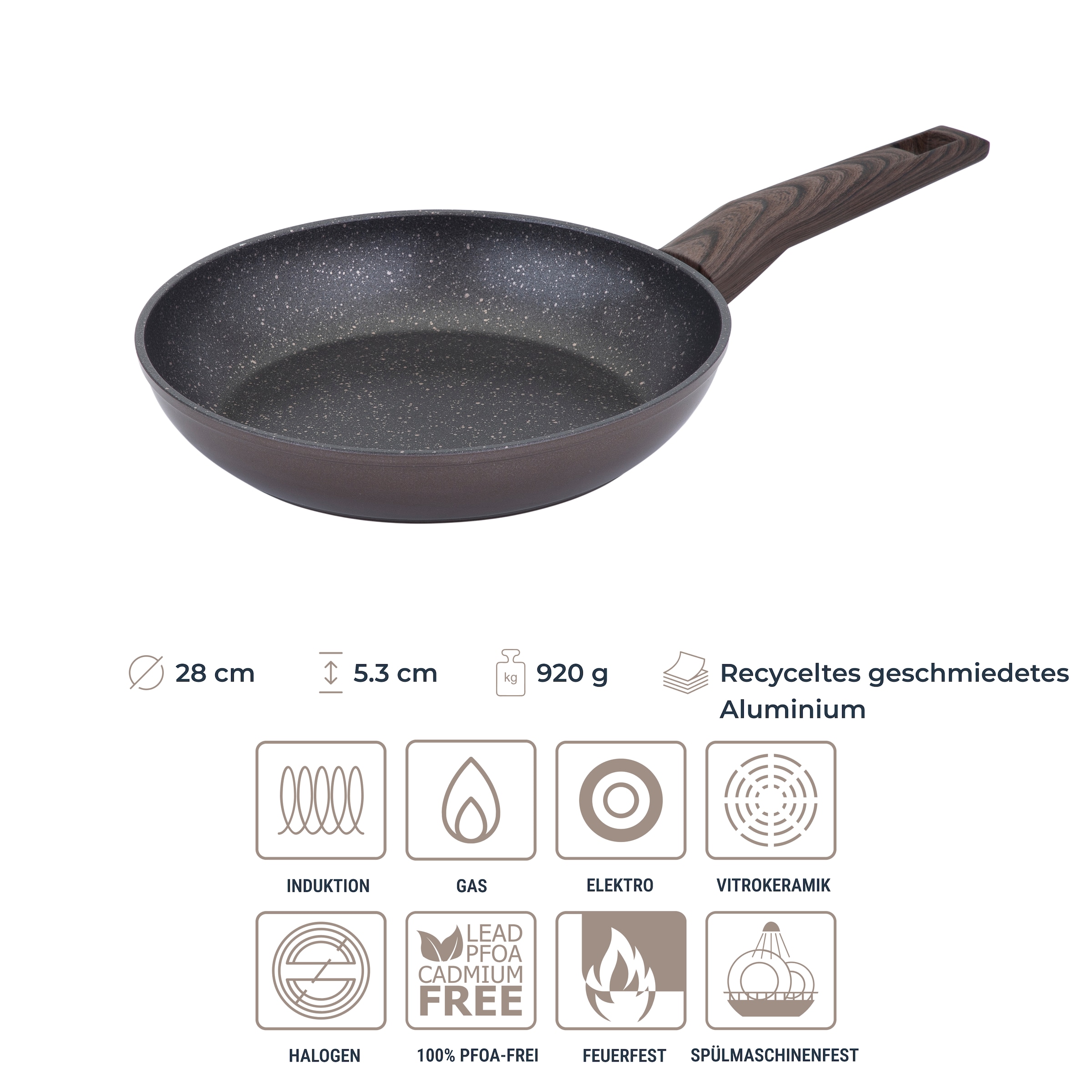 RESTO Kitchenware Pfannen-Set »Carina, antihaftbeschichtet und spülmaschinenfest« Aluminium Set, 1x Bratpfanne Ø 24, 1x Bratpfanne Ø 28, 2 Stk. tlg. für alle Herdarten geeignet, auch Induktion