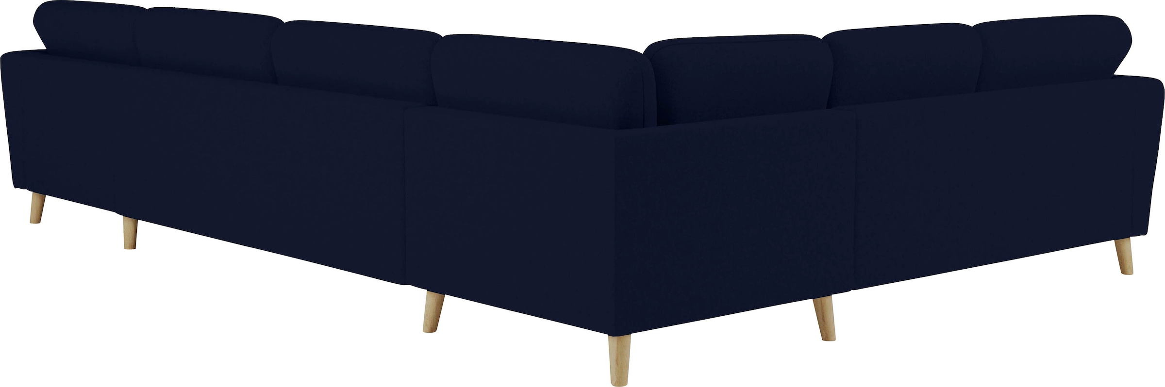 Home affaire Wohnlandschaft »MARSEILLE XXL 349cm, U-Form, Ottomane rechts/links wählbar«, Massivholzbeine Eiche, Landhausstil, Wellenunterfederung