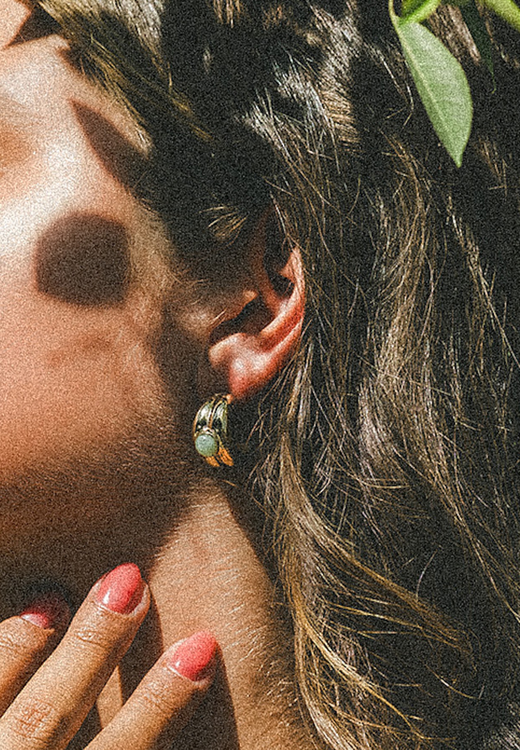 HAZE & GLORY Paar Ohrstecker »Ohrringe Ohrstecker Jade Grün 925 Sterling Silber vergoldet«