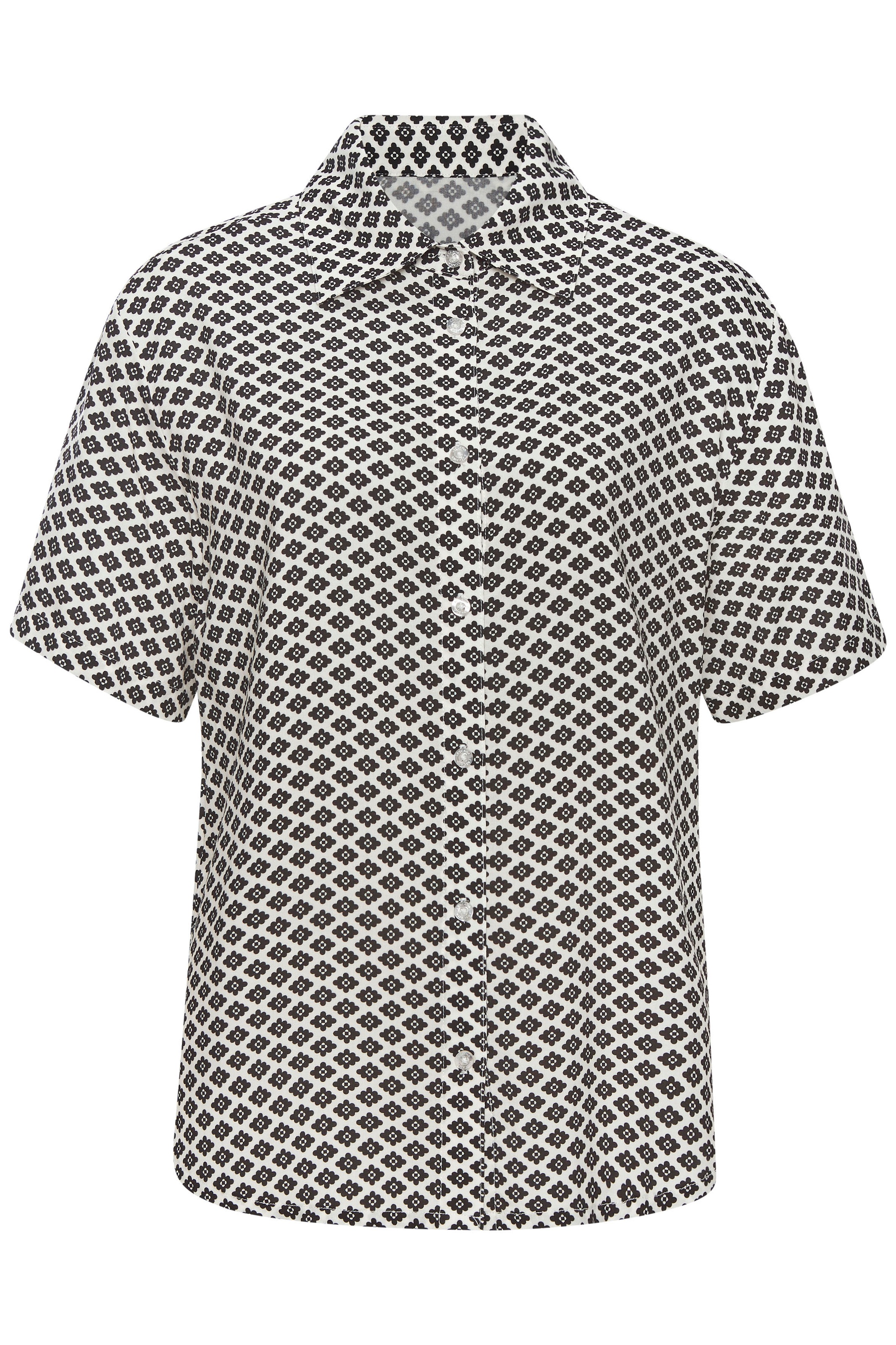 LASCANA Pyjamaoberteil, Mit edlem Allover-Druck