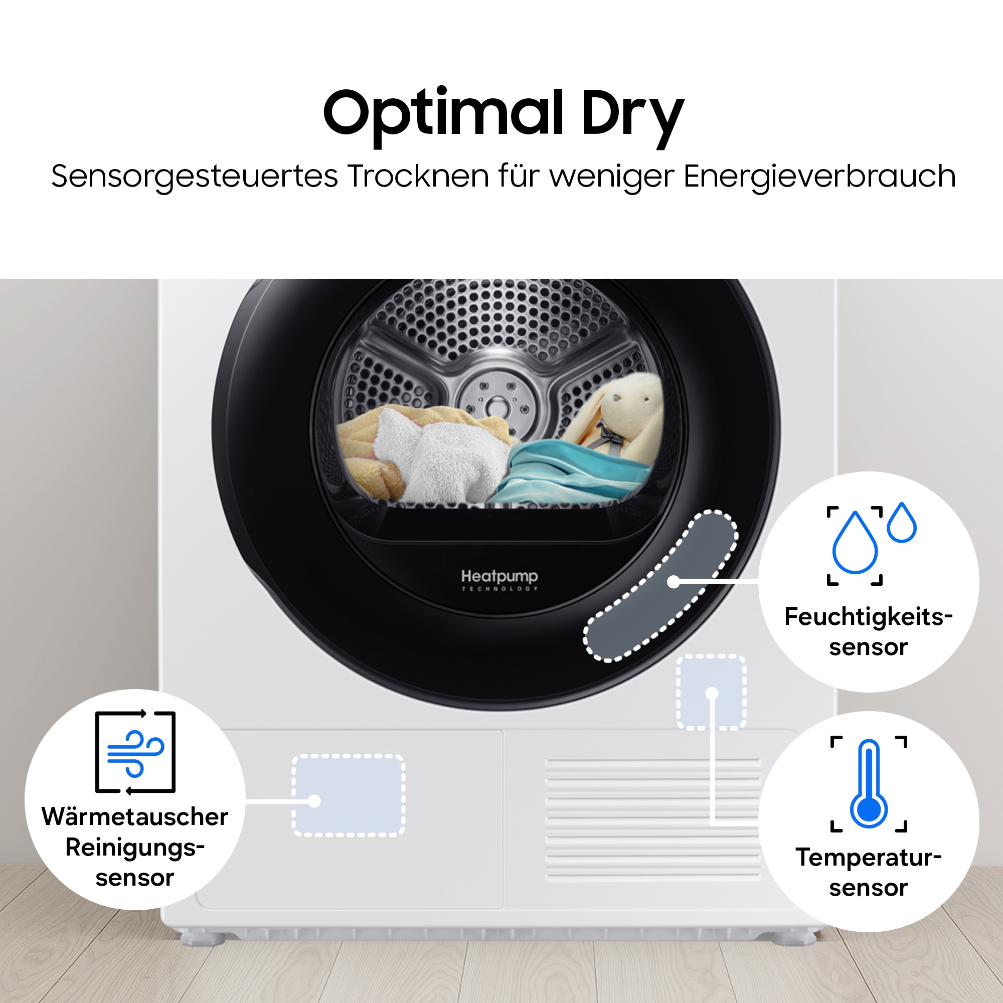 Samsung Wärmepumpentrockner »DV90DB8845GHU2« DV8400D QuickDriveᵀᴹ Option ‑ Spart bis zu 35 % Zeit