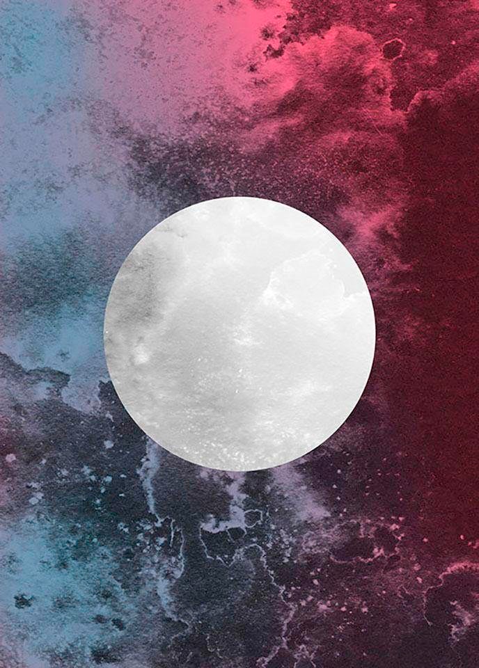 Komar Bild »Solum Luna« Abstrakt 1 Stk. tlg. Wandbild zur Dekoration - ohne Rahmen