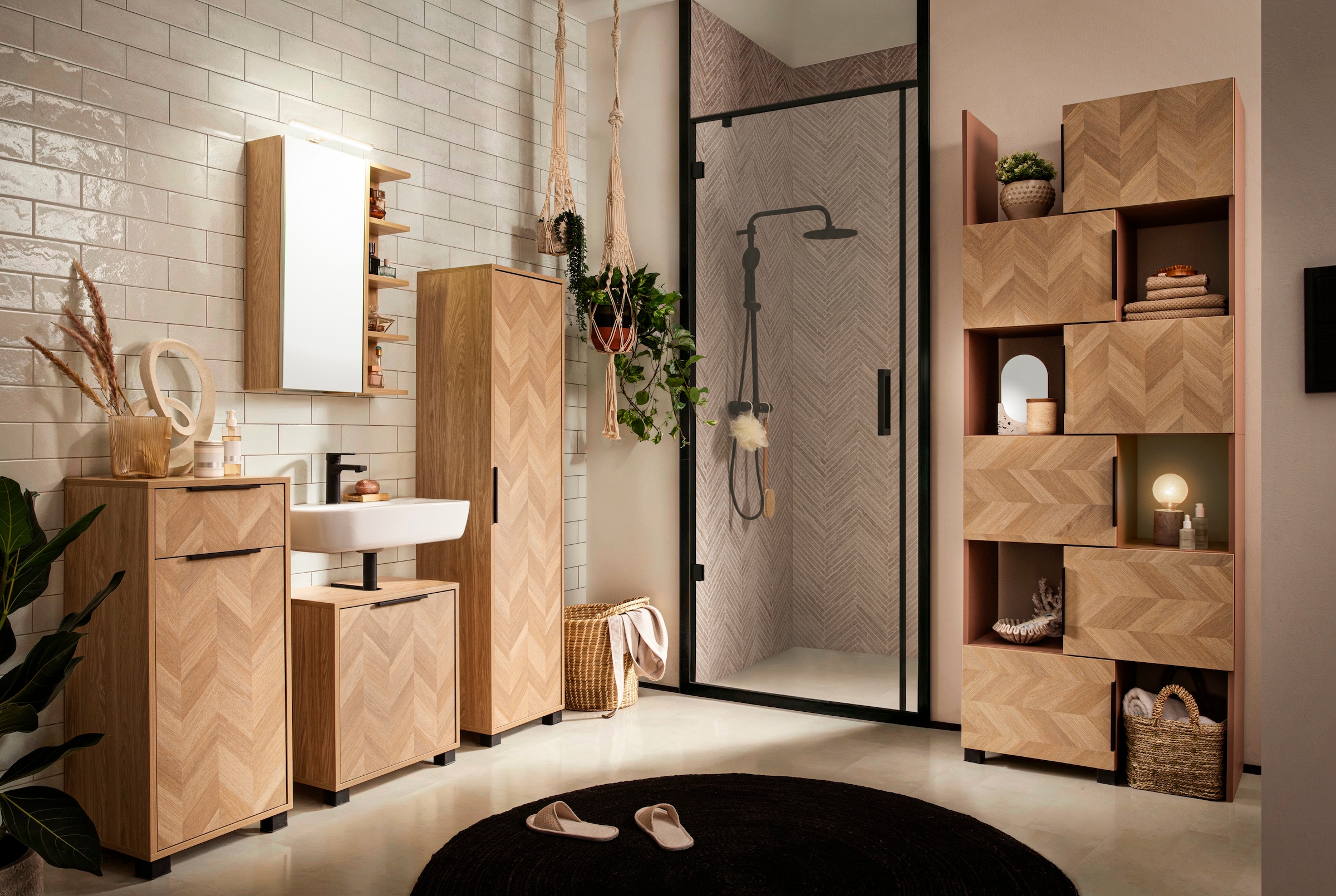 Schildmeyer Hochschrank »Piazza, Breite 40,3 cm, fühlbare Holzstruktur« 1 Stk. tlg. Made in Germany