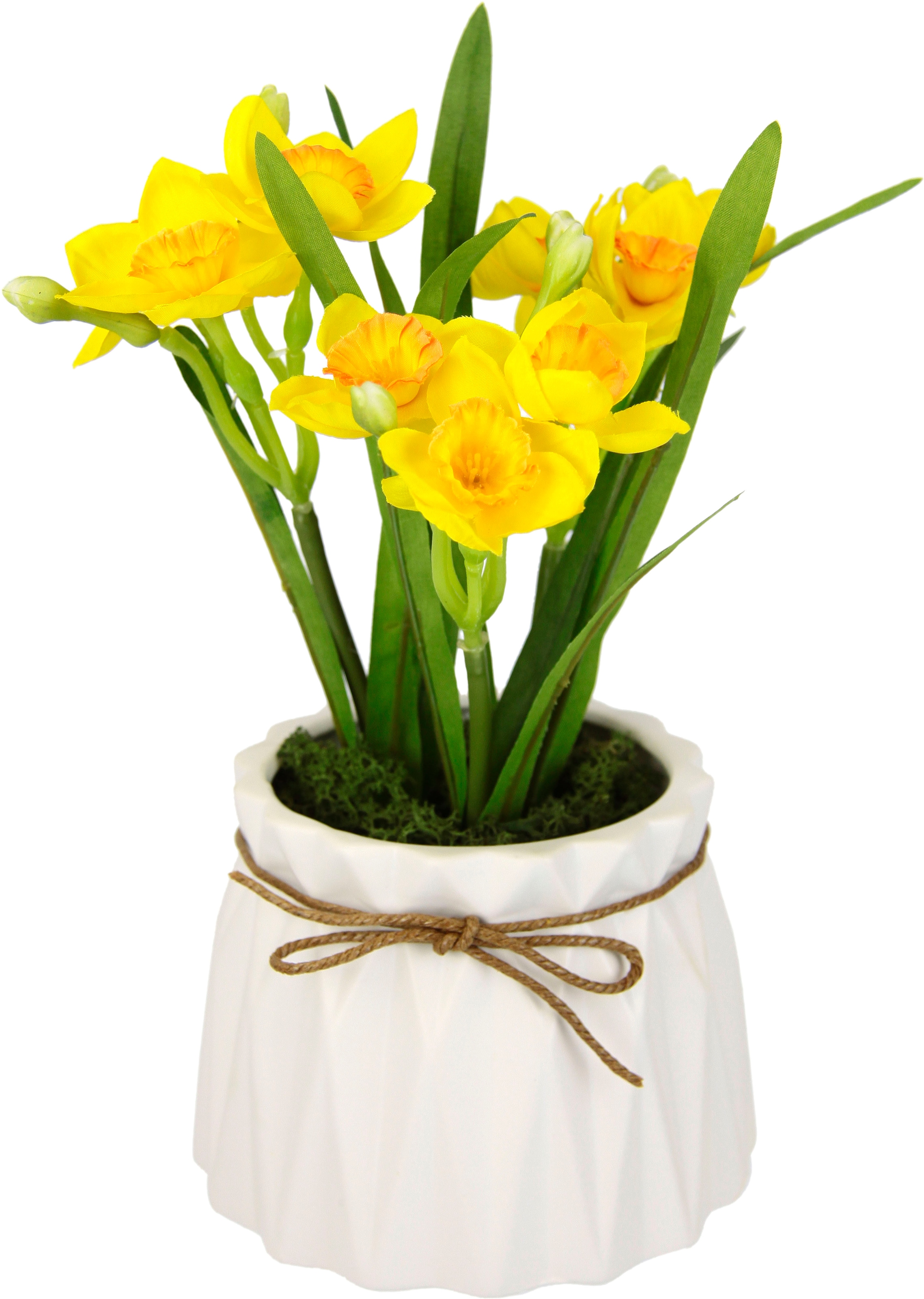 I.GE.A. Kunstblume »Narzissen«, Im Topf aus Keramik Gesteck Osterglocken Künstliche Frühlingsblume