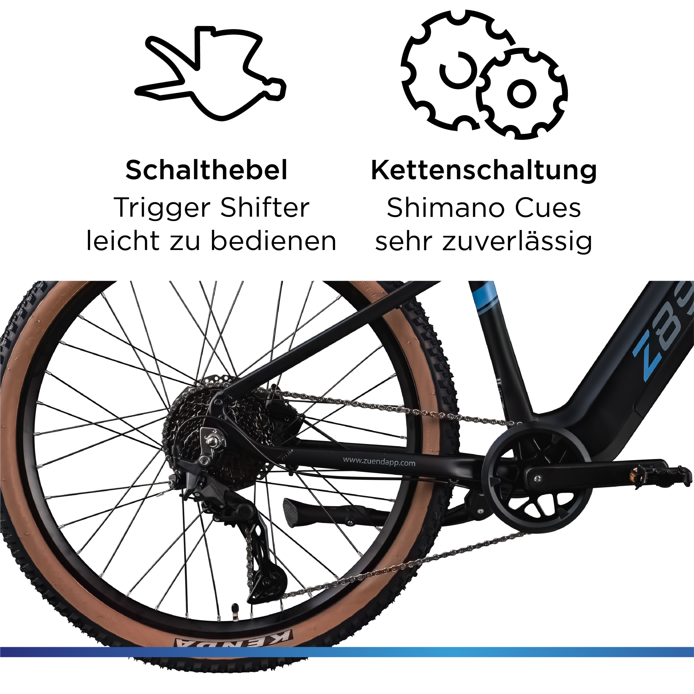 Zündapp »Z890« 10 Gang Shimano Cues Schaltwerk Kettenschaltung Heckmotor 250 W