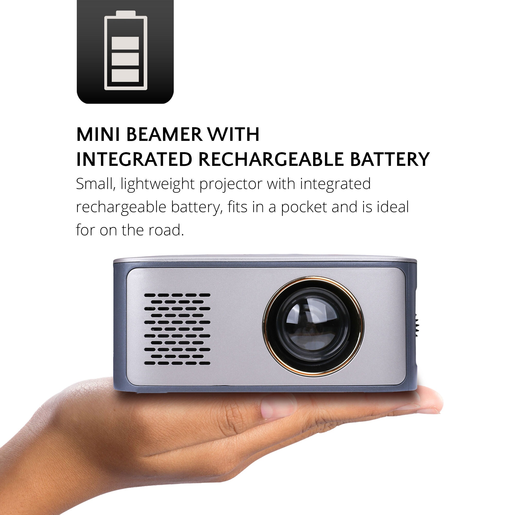 LA VAGUE LCD-Beamer »LED-Projektor mit integriertem Akku inkl. LV-STA100FP LV-HD120 BUNDLE«