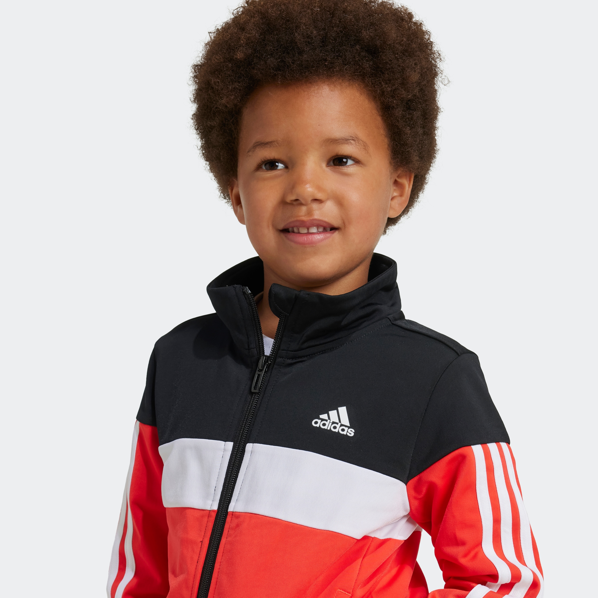 adidas Sportswear Trainingsanzug »TIBERIO 3-STREIFEN COLORBLOCK SHINY KIDS«, (2 tlg.)