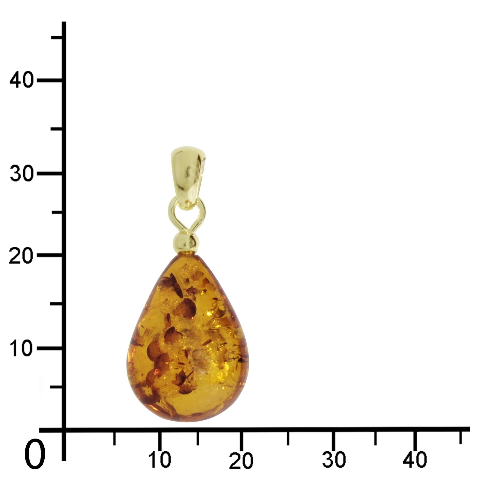 OSTSEE-SCHMUCK Kettenanhänger »- Tropfen flach, ca. 20 mm lang - Silber 925/000 vergoldet - Bernstein - ,«