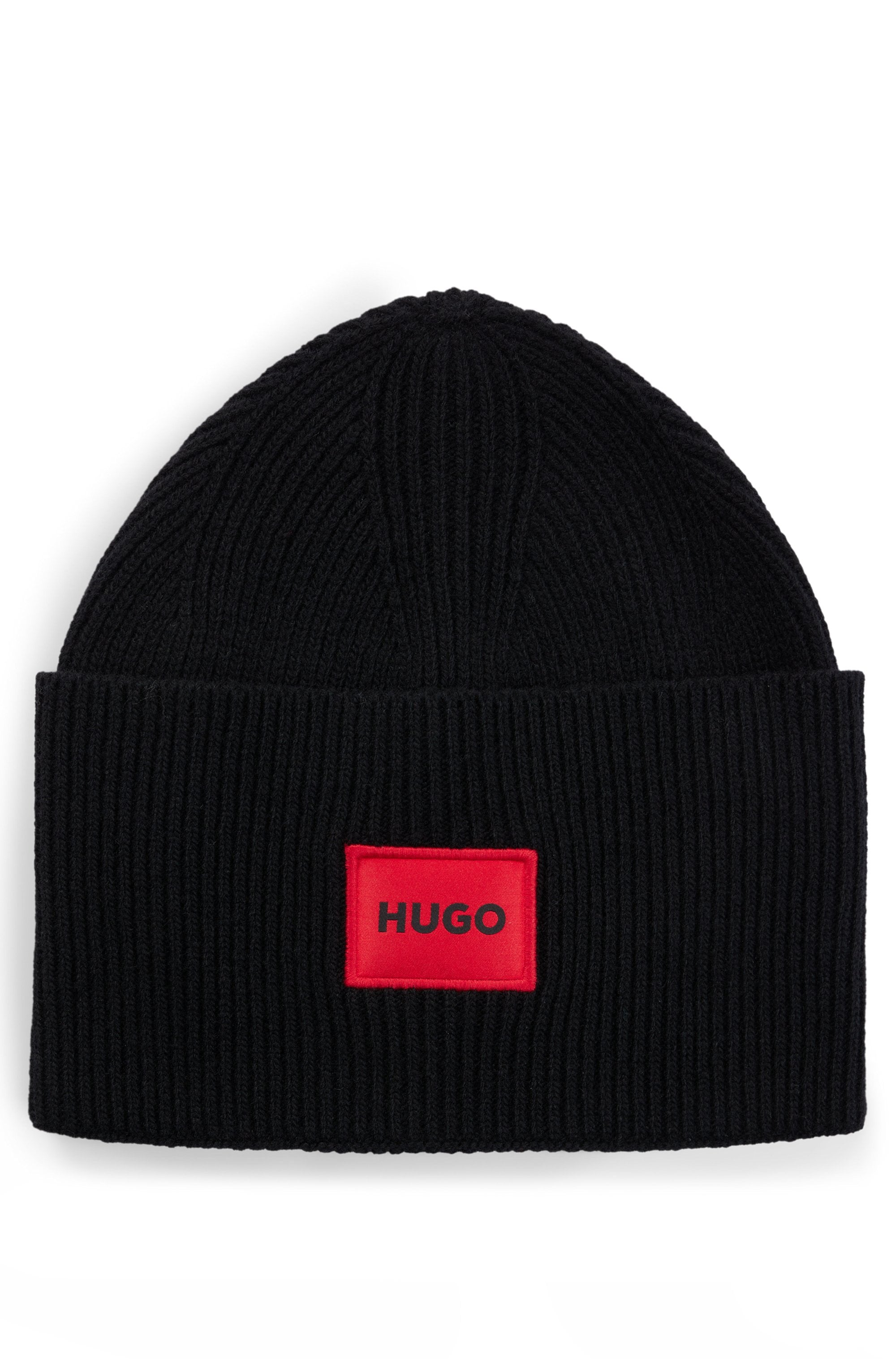 HUGO Beanie »Xaff 6«, mit Logobadge