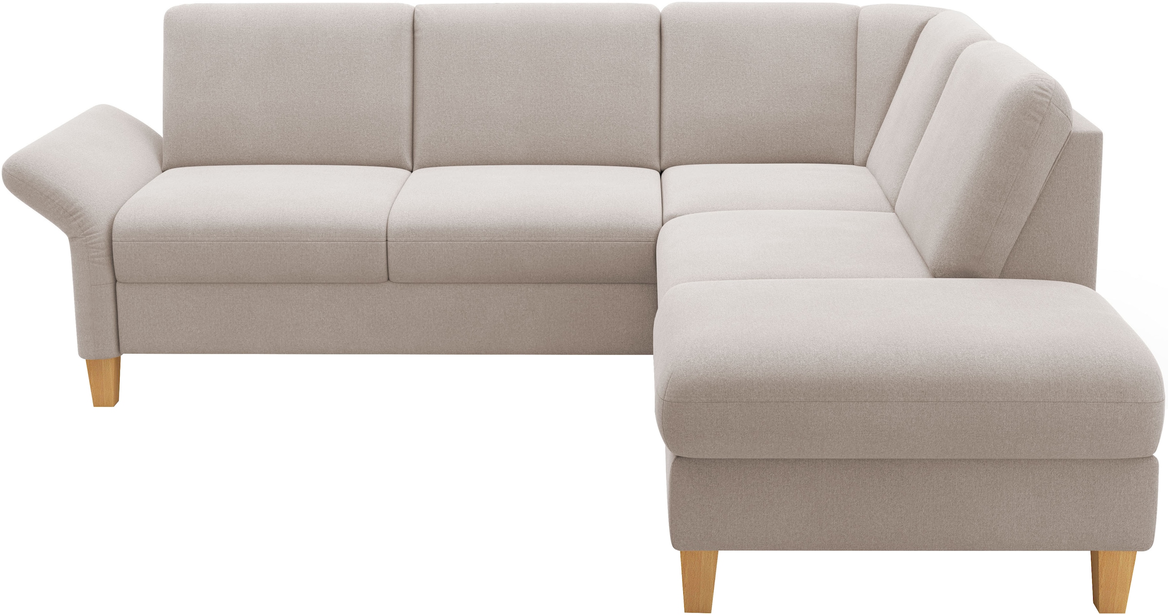 Home affaire Ecksofa »Rochelle«, wahlweise mit Armlverstellung, Klappbett mit Rollen & Bettkasten