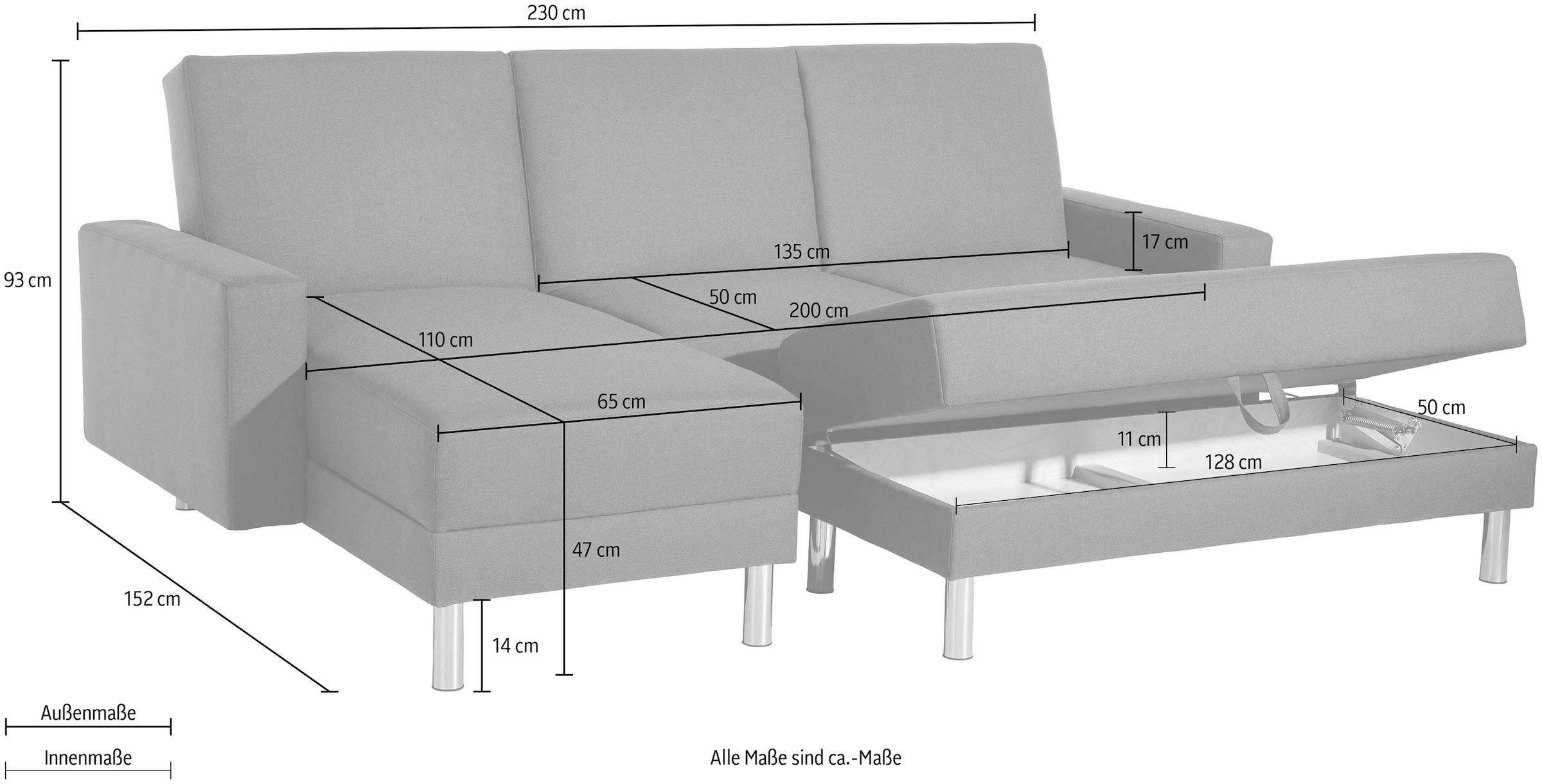 Max Winzer® Hocker »Just Fresh«, mit Stauraum