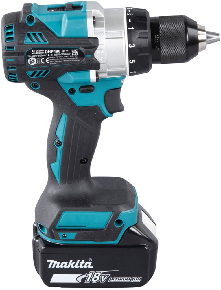 Makita Akku-Schlagbohrschrauber »DHP486RTJ«, (Set), inkl. 2 Akkus 18V / 5,0 Ah und Aufbewahrungskoffer