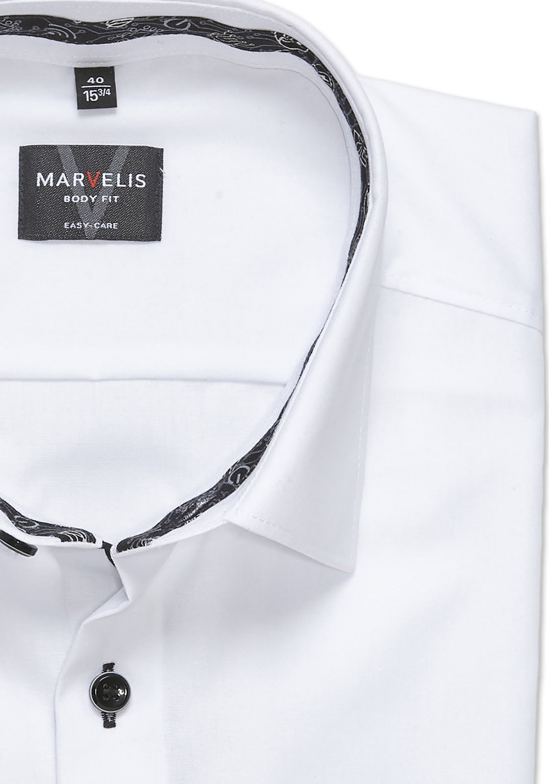 MARVELIS Langarmhemd Businesshemd, body fit, Kentkragen