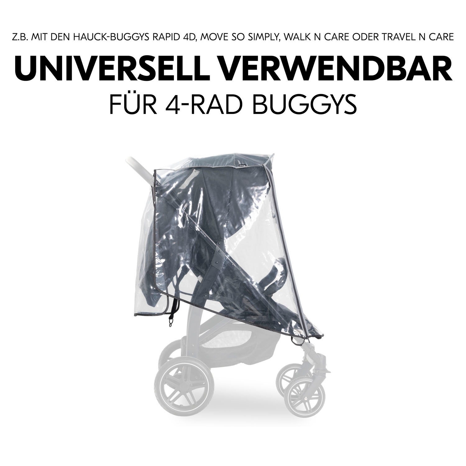 Hauck Kinderwagen-Regenschutzhülle »Pushchair Raincover 4W«, für 4-Rad-Buggy