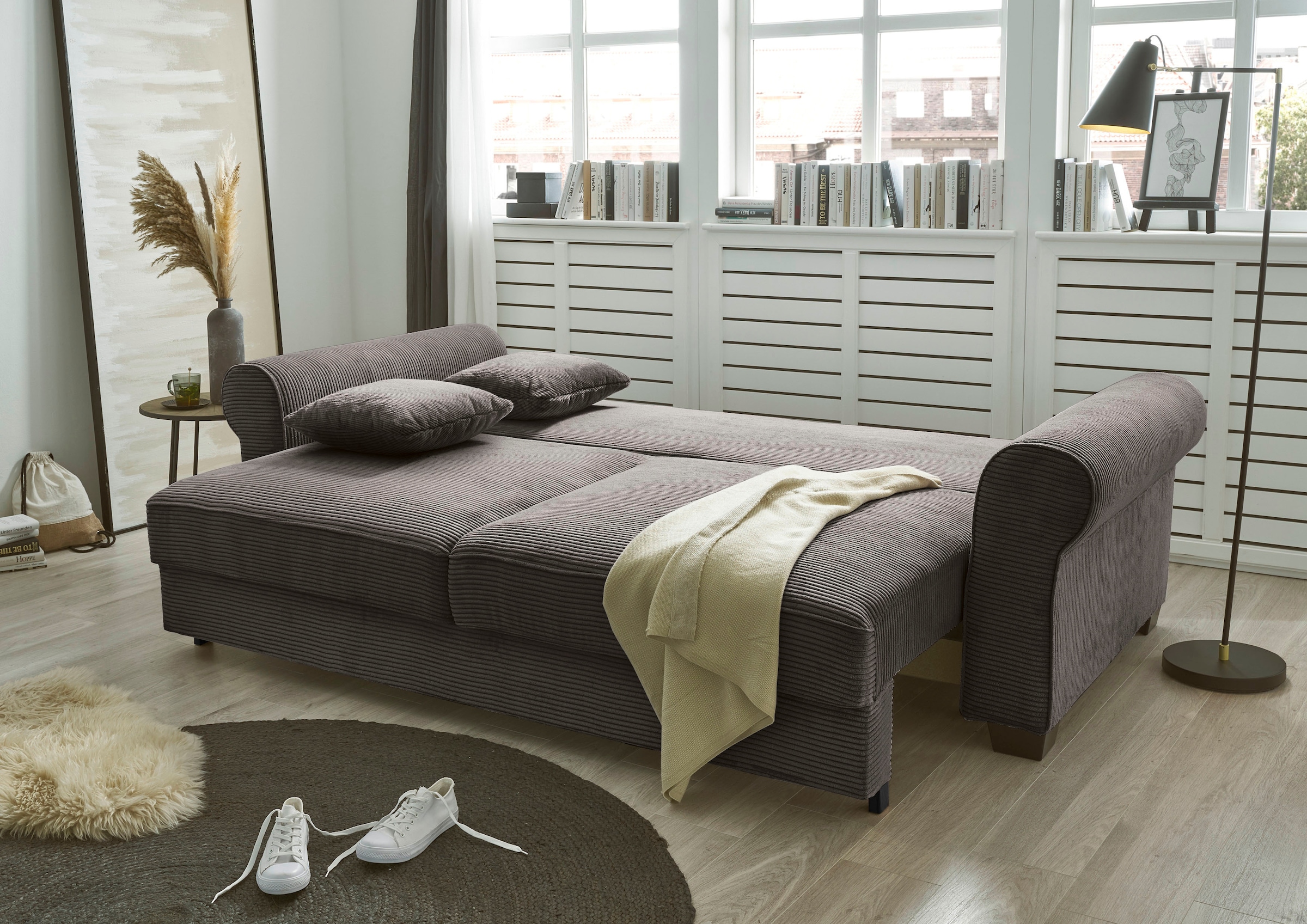 ED EXCITING DESIGN Schlafsofa »Angelina«, mit Bettkasten & 4 Zierkissen