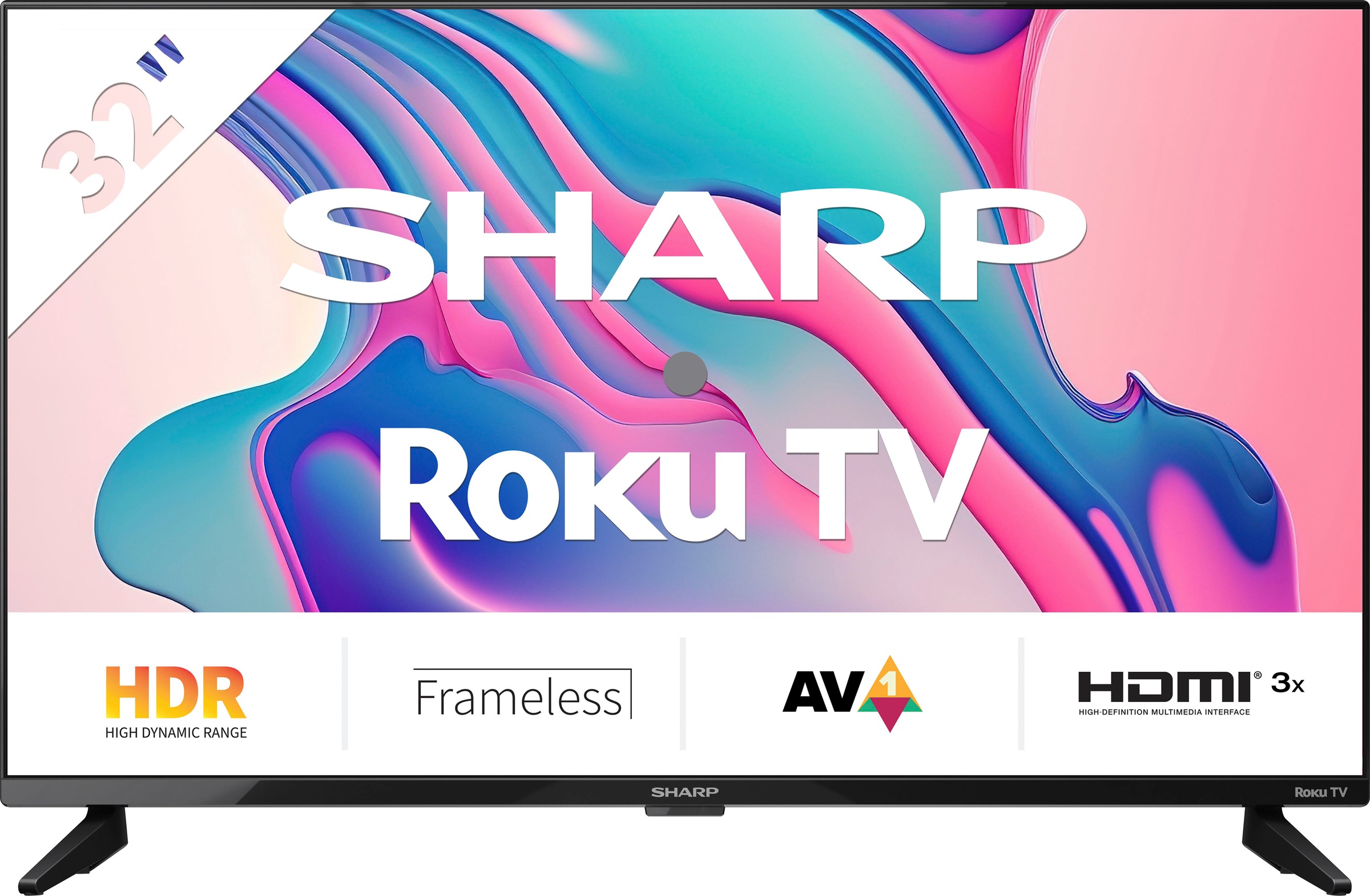 Sharp LED-Fernseher »1T-C32FDx«, HD-ready, Smart-TV, Roku TV nur in Deutschland verfügbar, Rahmenlos, HDR10, Dolby Digital
