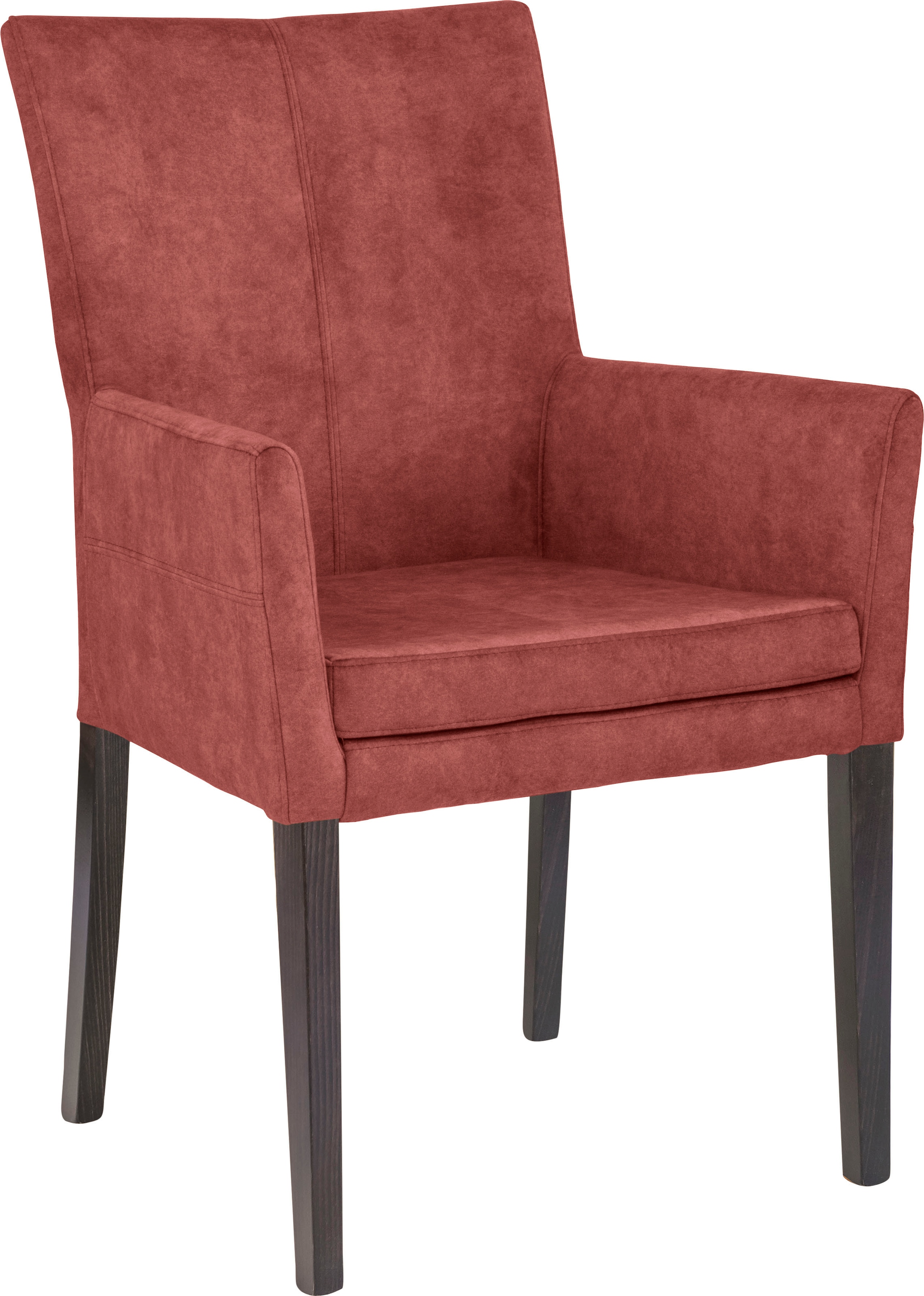 Home affaire, Armlehnstuhl »Aspen« () Beine aus massiver Buche, wengefarben lackiert, rostrot + wenge, Polyester,