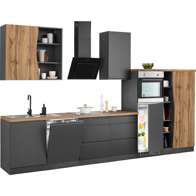 »Bruneck«, Küche E-Geräte, hochwertige HELD bestellen MDF-Fronten breit, 380cm ohne bequem MÖBEL