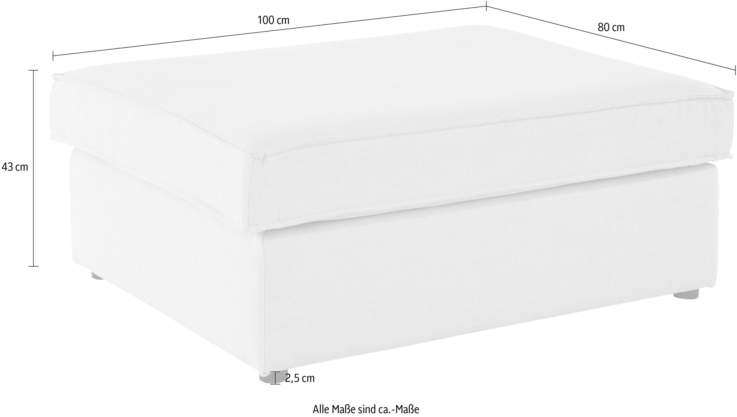 RAUM.ID Polsterhocker Florid, einzeln stellbar oder als Teil eines Modulsofas