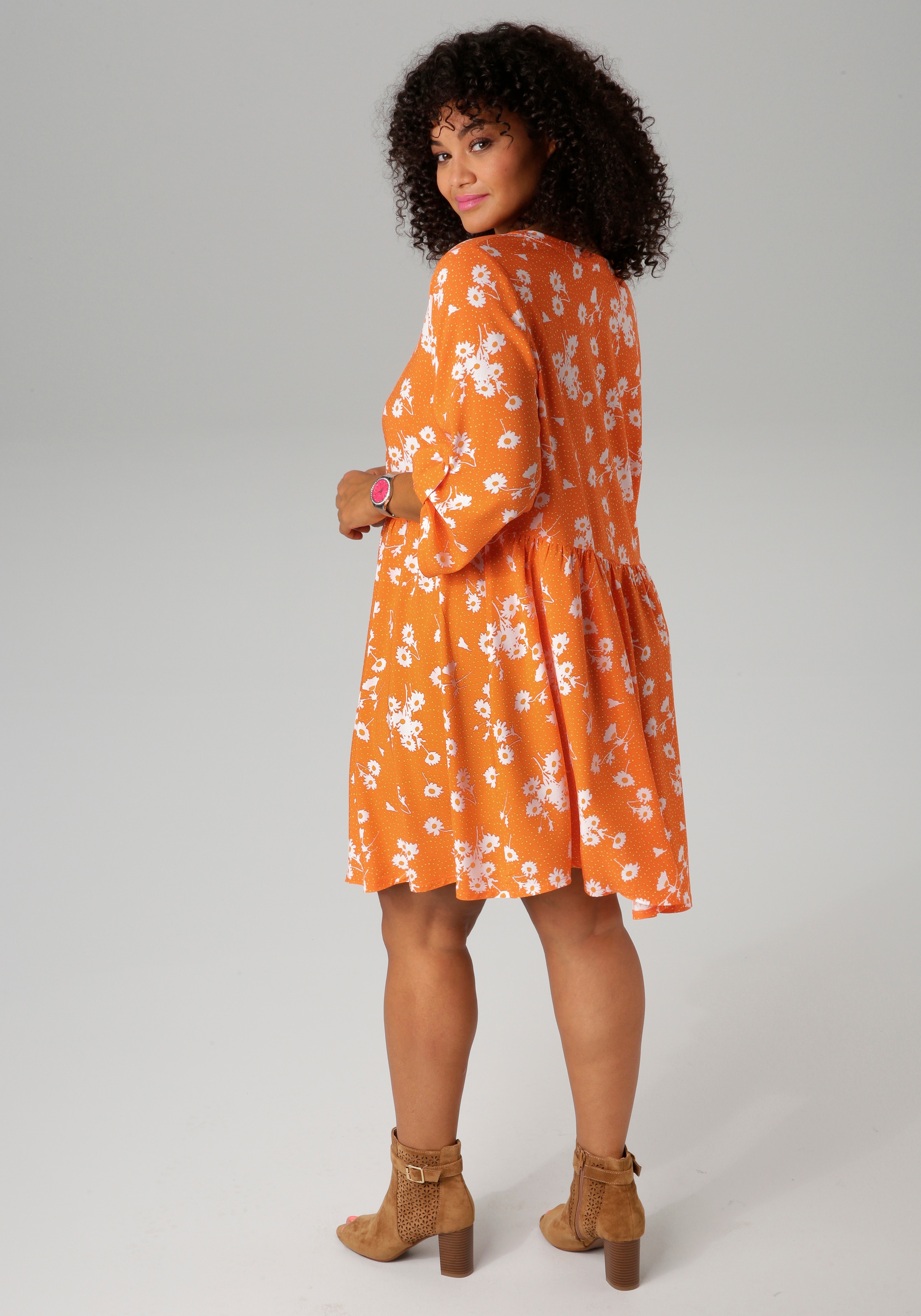 Aniston PLUS Longbluse, mit Blumen und kleinen Pünktchen bedruckt - NEUE KOLLEKTION