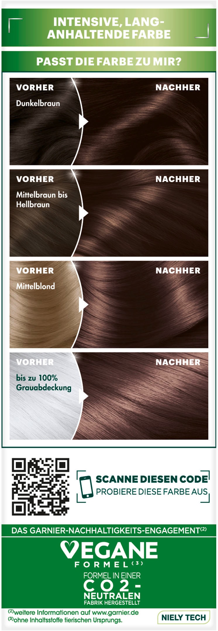 GARNIER Coloration »Garnier Nutrisse Creme«, (Packung, 3 tlg.), mit pflegender Formel