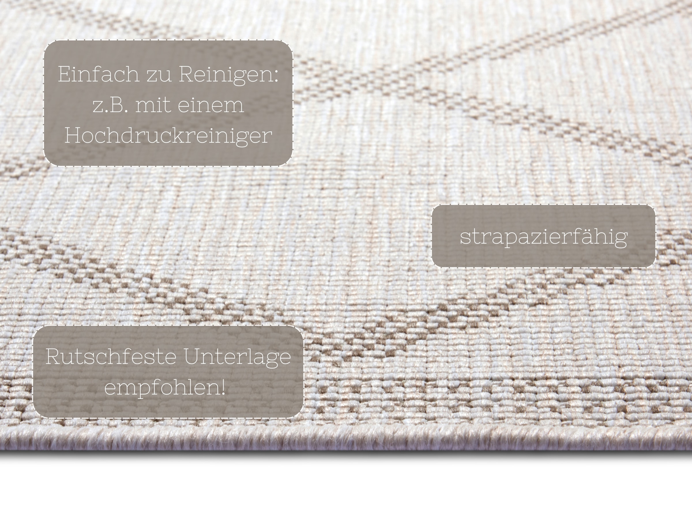 HANSE Home Teppich »Corsica Wendeteppich« rechteckig 5 mm Höhe In-& Outdoor, Wetterfest, Balkon, Läufer, Wohnzimmer, Wasserfest