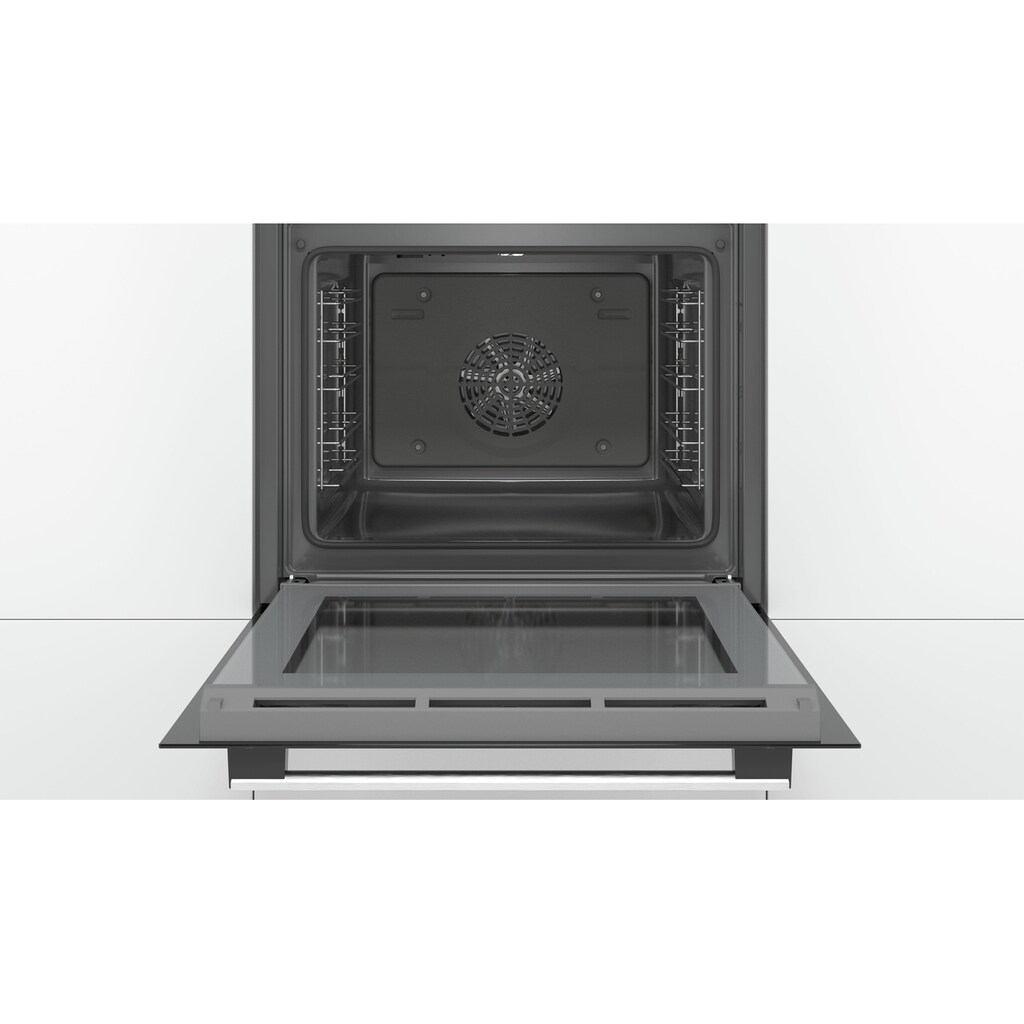 BOSCH Einbaubackofen »HBA537BS0«, Serie 6, HBA537BS0, mit Teleskopauszug nachrüstbar, ecoClean Direct