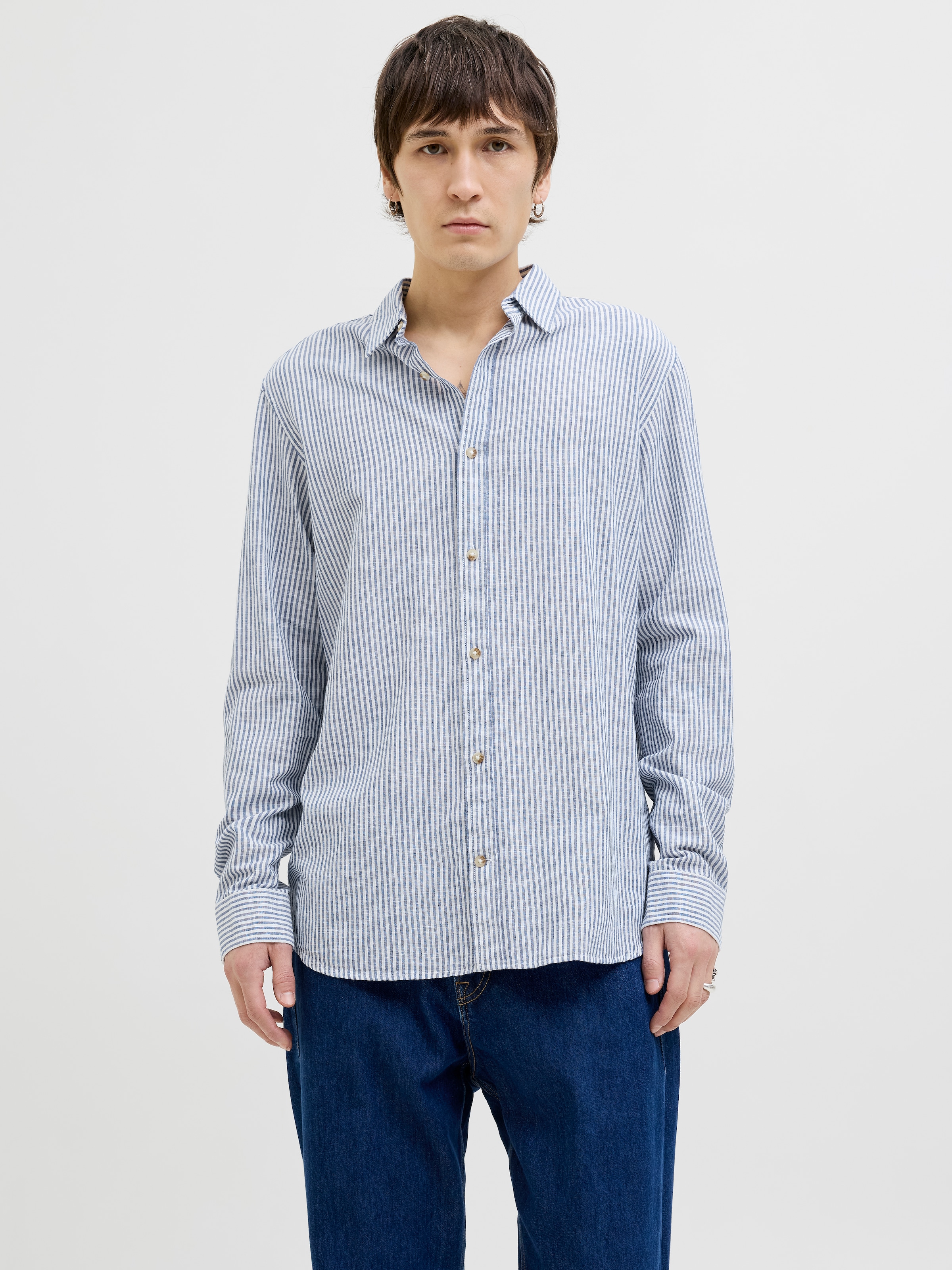 Jack & Jones Langarmhemd »JJESUMMER SHIRT LS SN« mit Hemdkragen