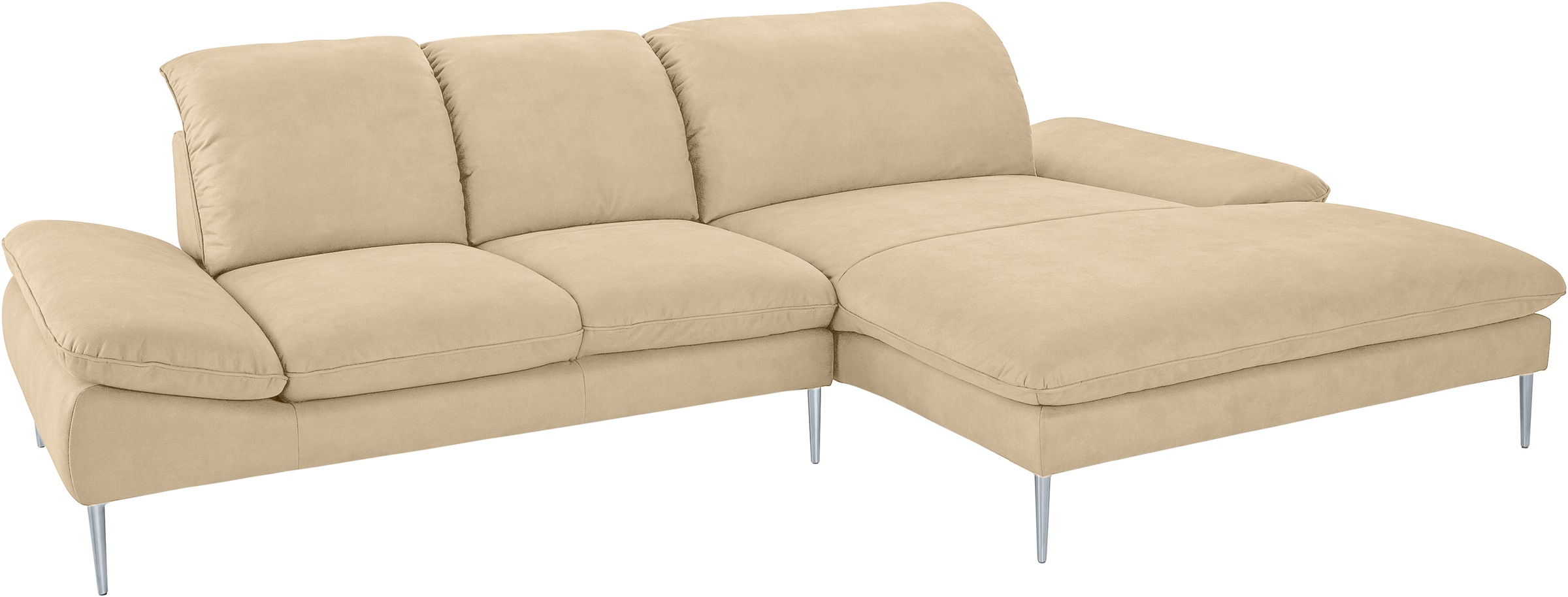 W.SCHILLIG Ecksofa »enjoy&MORE, Designsofa, elegant und bequem, L-Form«, mit Sitztiefenverstellung, Füße silber matt, Breite 310 cm