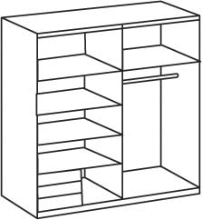 Wimex Schwebetürenschrank »Emden moderner Kleiderschrank mit Spiegel und Schubladen BESTSELLER«, Schlafzimmer Schrank Garderobenschrank mit Schwebetüren Topseller