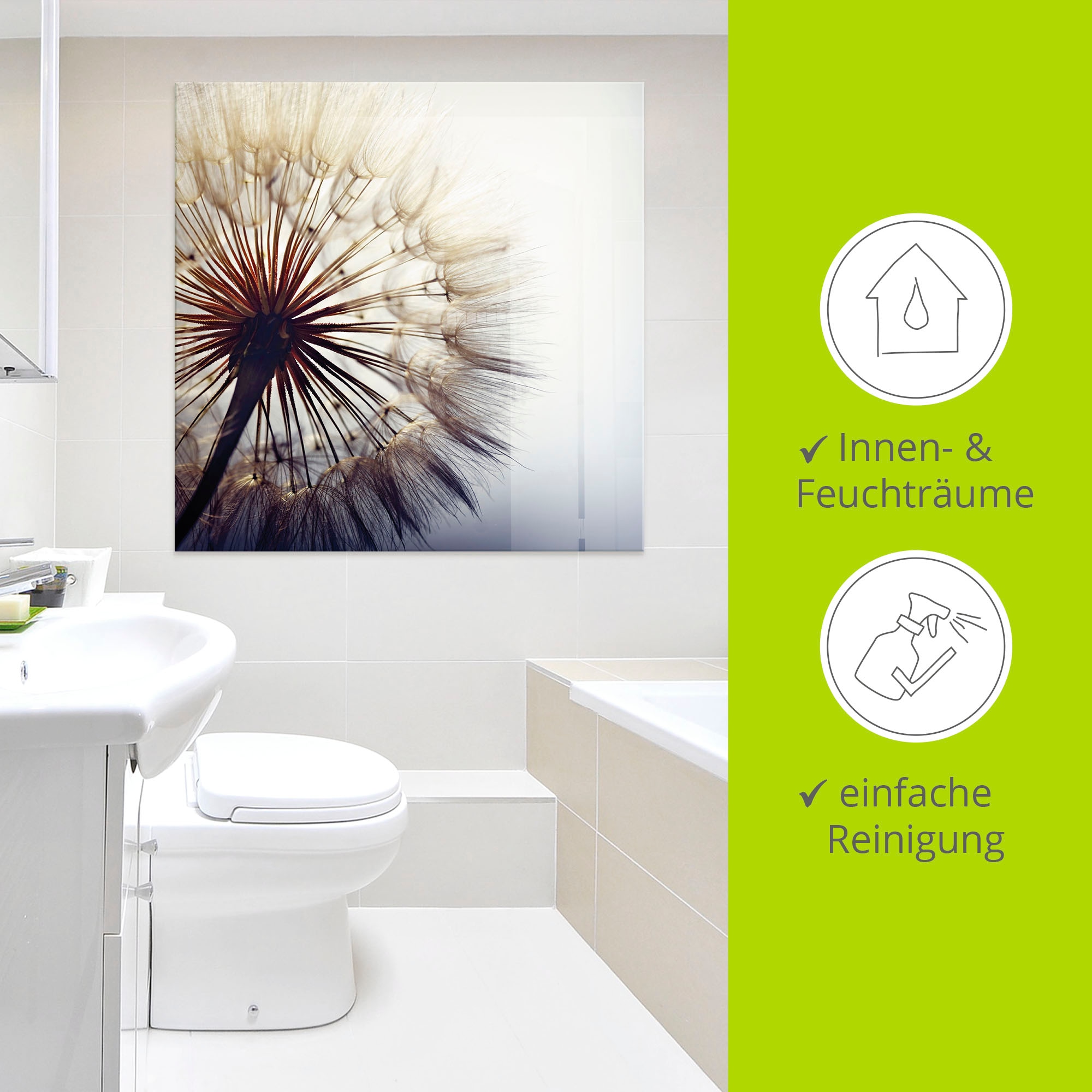 Artland Glasbild »Große Pusteblume« Blumen 1 Stk. tlg. in verschiedenen Größen