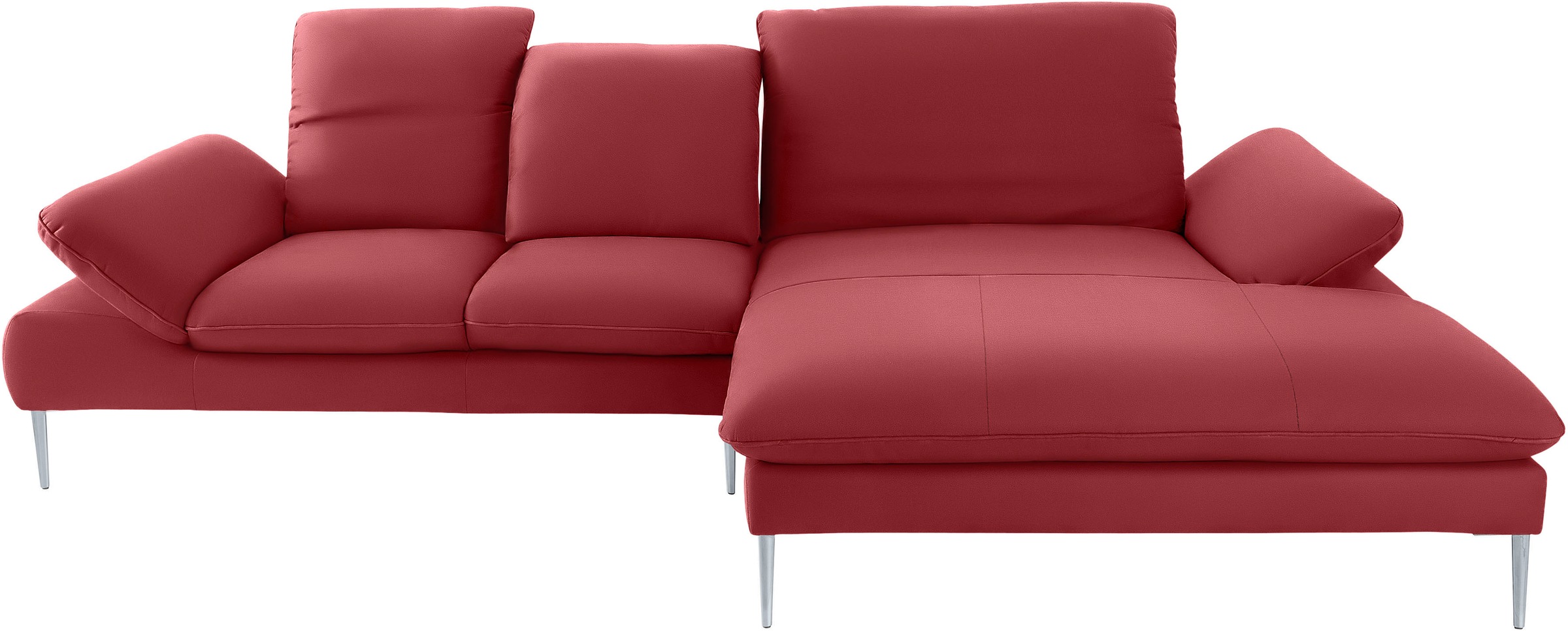 W.SCHILLIG Ecksofa »enjoy&MORE, Designsofa, elegant und bequem, L-Form«, mit Sitztiefenverstellung, Füße silber matt, Breite 310 cm